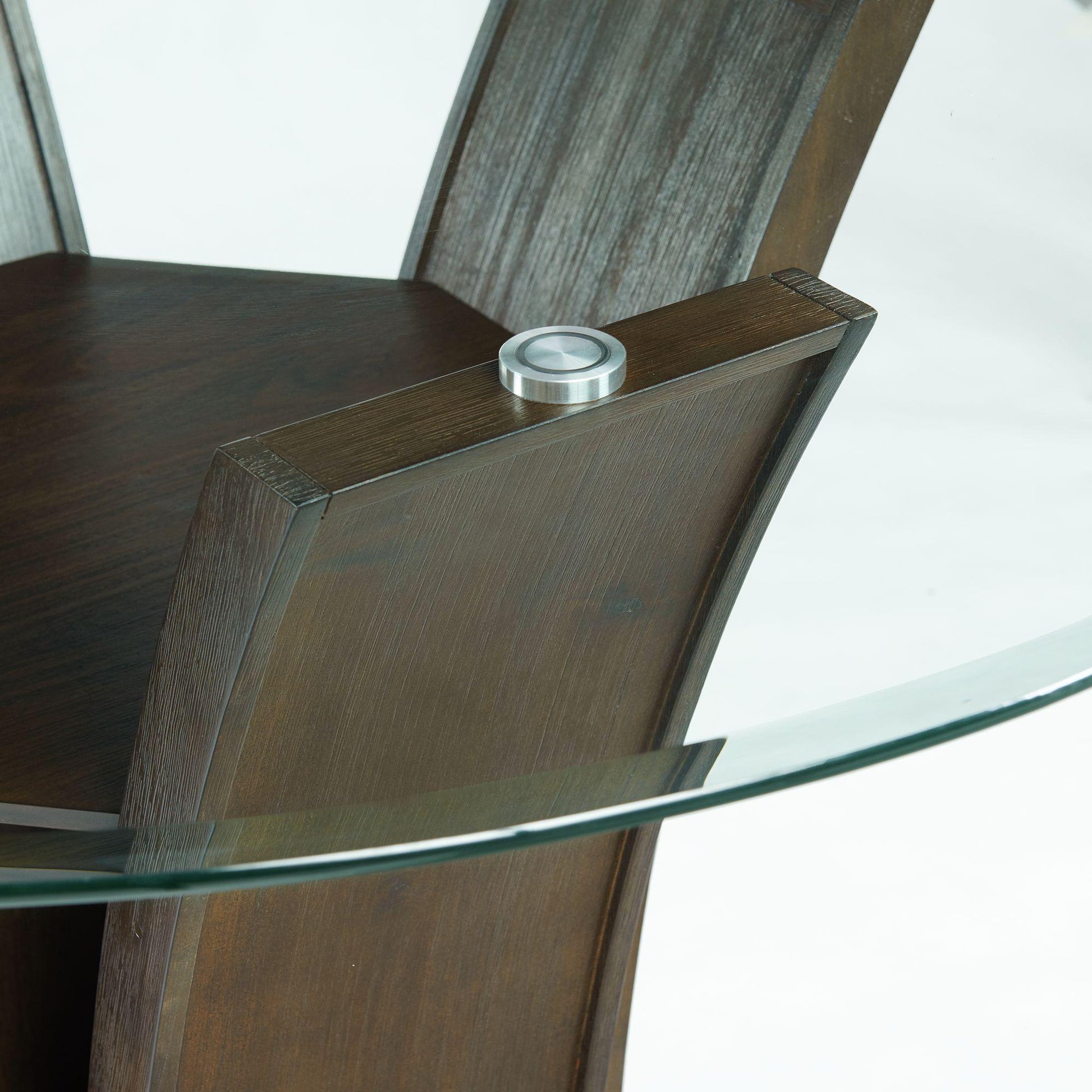 Elements International Dapper Round Counter Height Dining Table in Walnut - American Furniture of Slidell