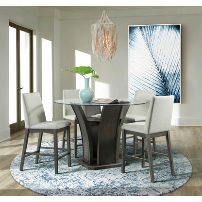 Elements International Dapper Round Counter Height Dining Table in Walnut - American Furniture of Slidell
