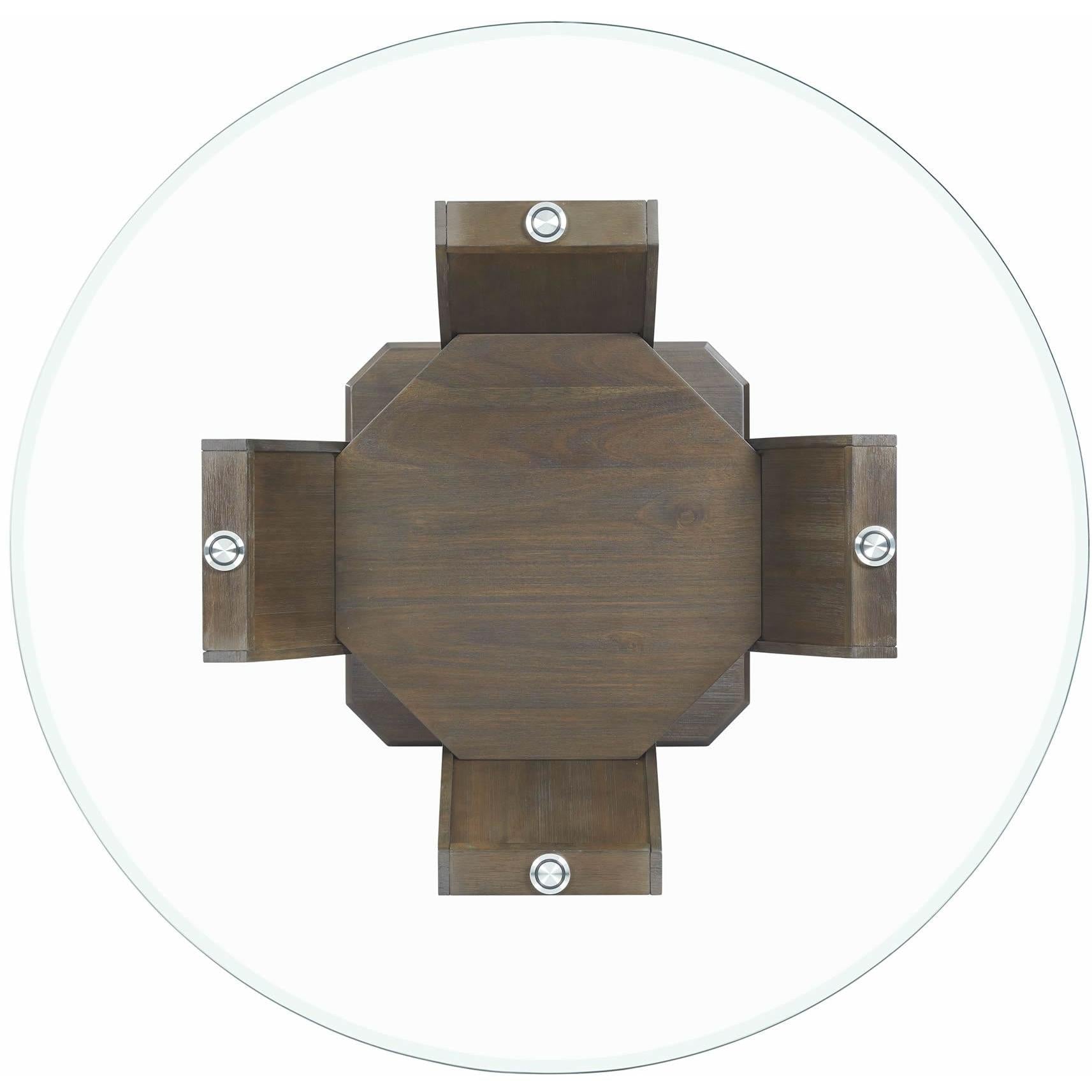 Elements International Dapper Round Counter Height Dining Table in Walnut - American Furniture of Slidell