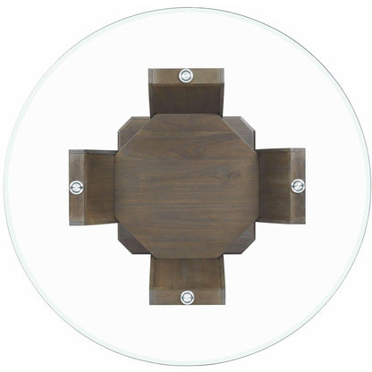 Elements International Dapper Round Counter Height Dining Table in Walnut - American Furniture of Slidell
