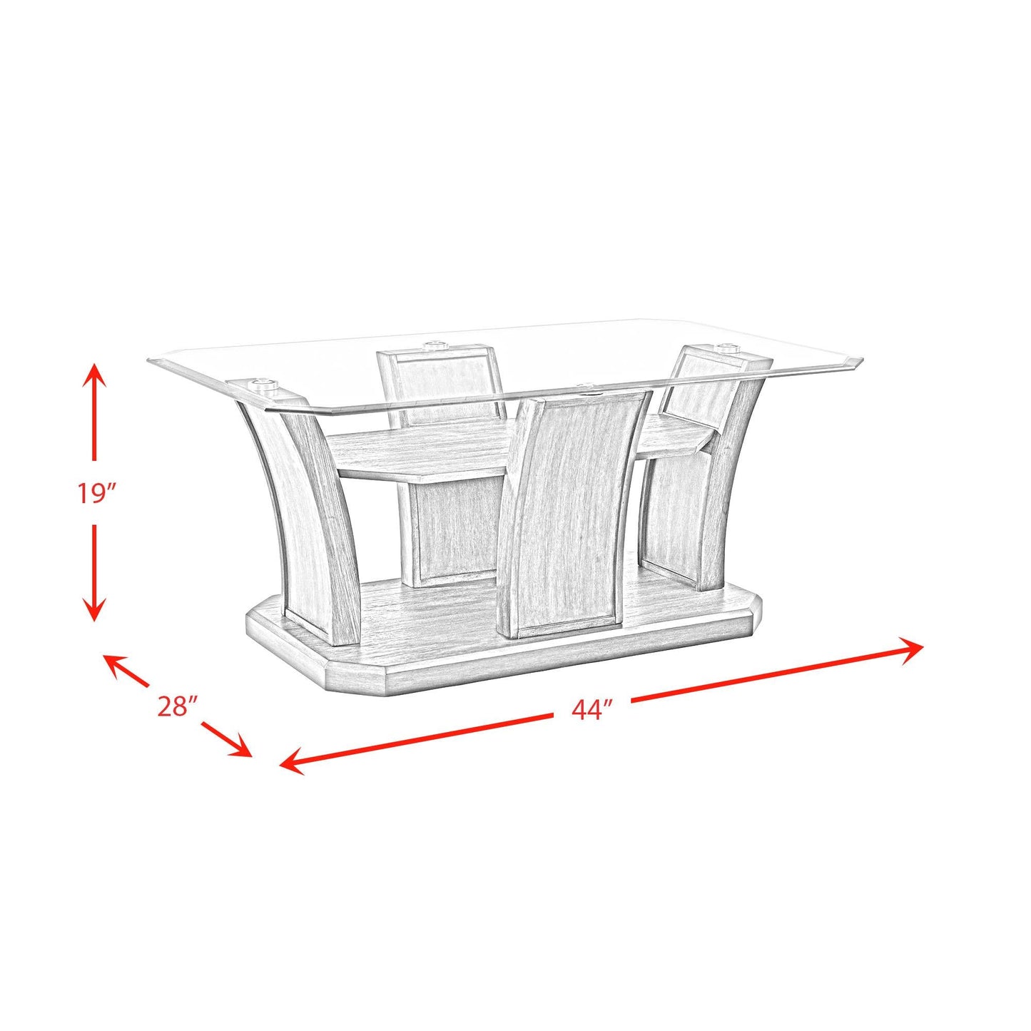 Elements International Dapper TPR350CT Rectangular Coffee Table - American Furniture of Slidell