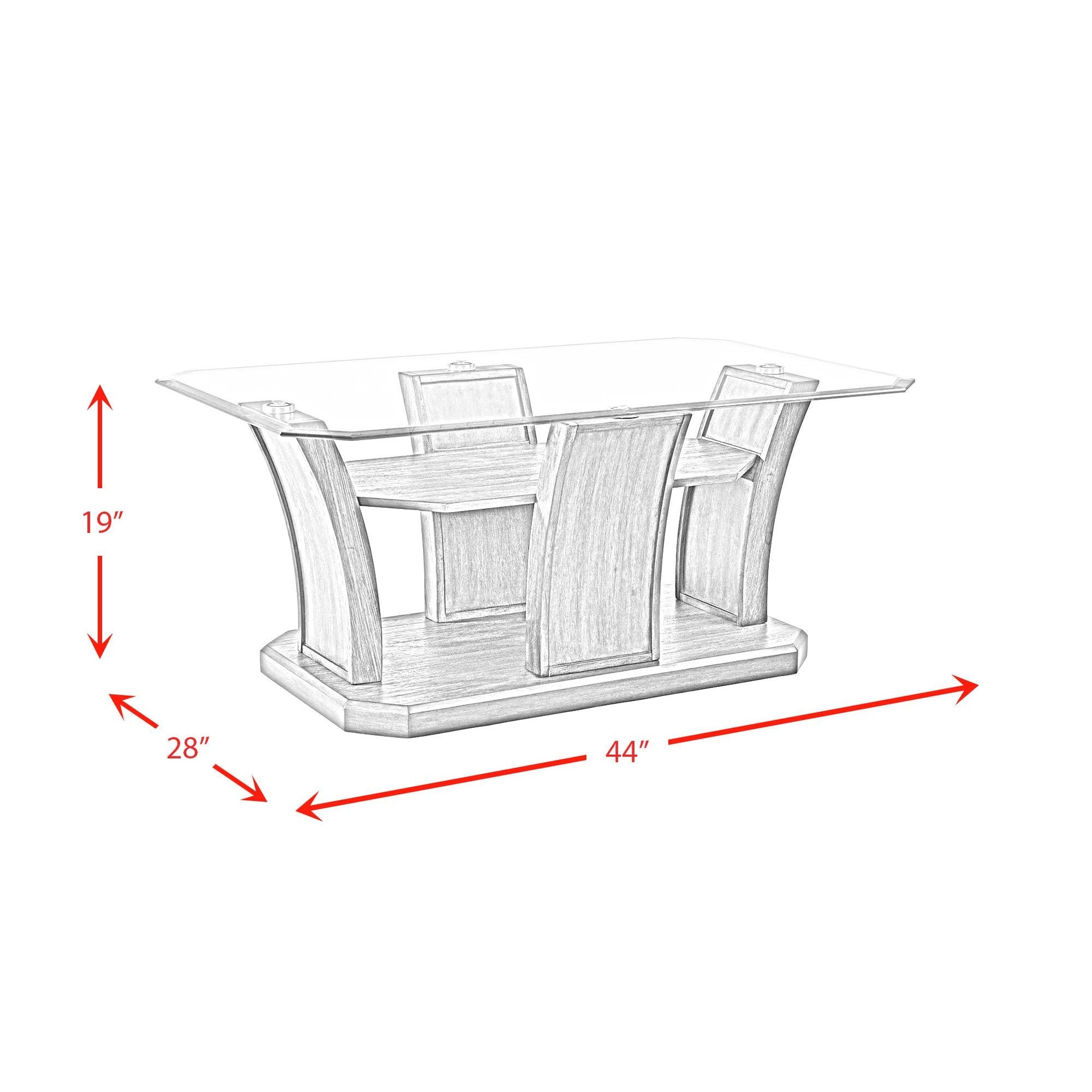 Elements International Dapper TPR350CT Rectangular Coffee Table - American Furniture of Slidell