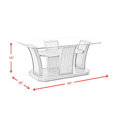 Elements International Dapper TPR350CT Rectangular Coffee Table - American Furniture of Slidell