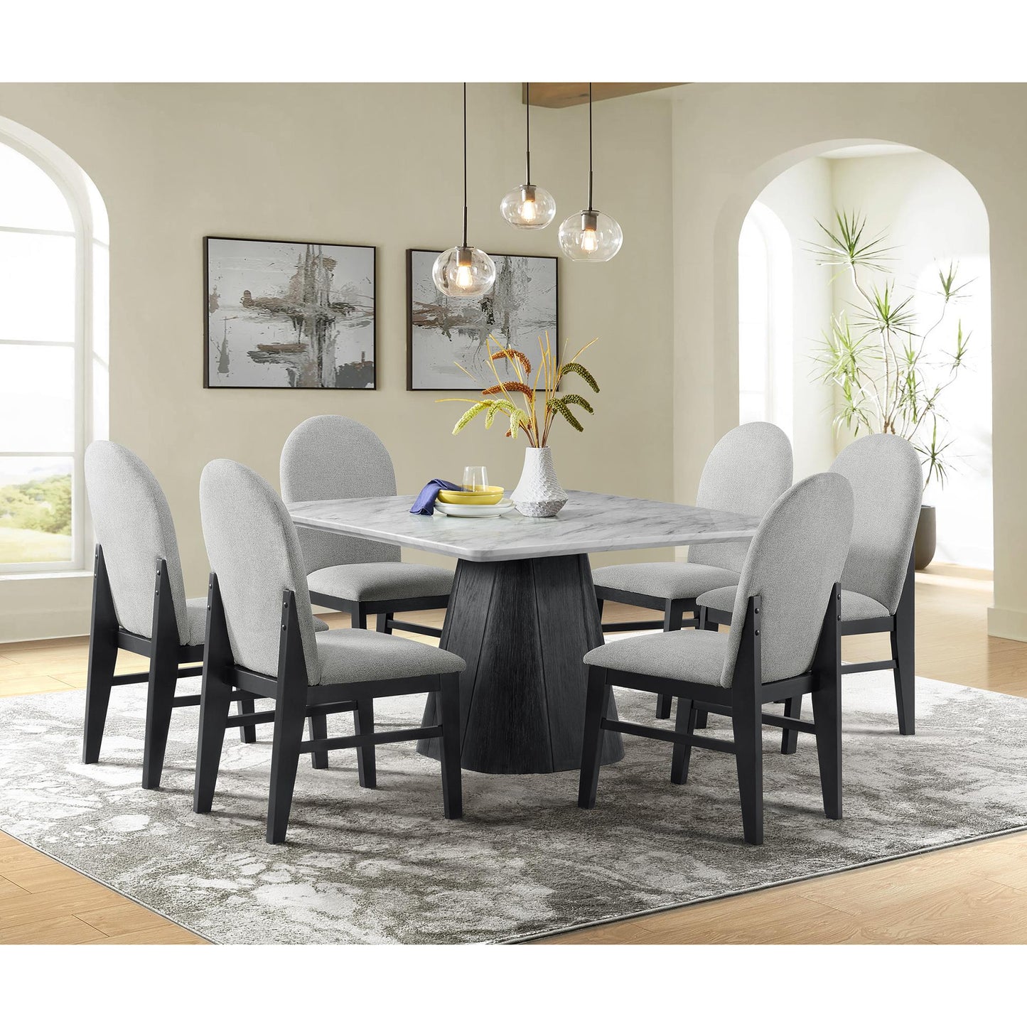 Elements International Edison D - 9130 - 8 - SDT Square Dining Table - American Furniture of Slidell