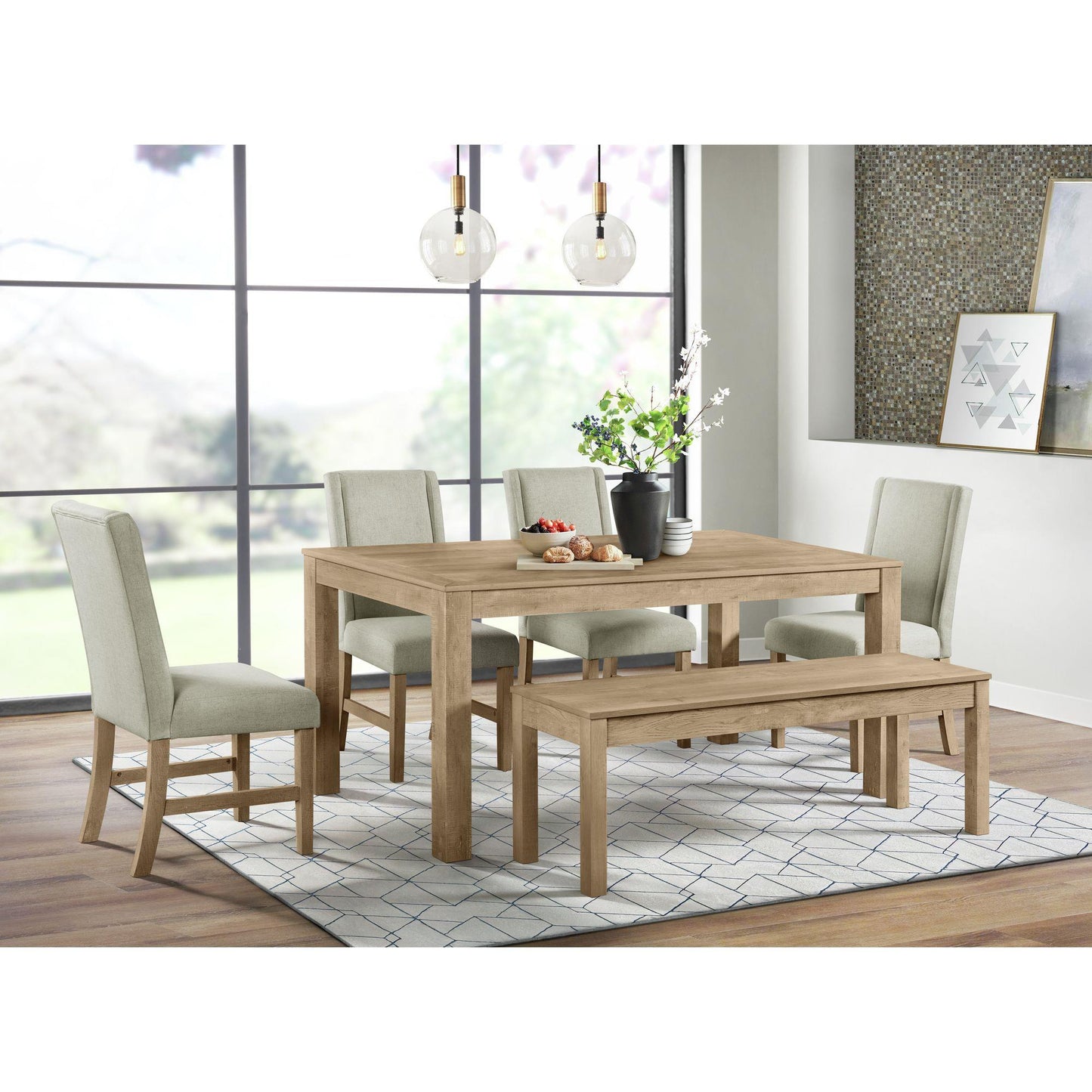 Elements International Eleanor D - 6460 - 5 - BN Dining Bench - American Furniture of Slidell