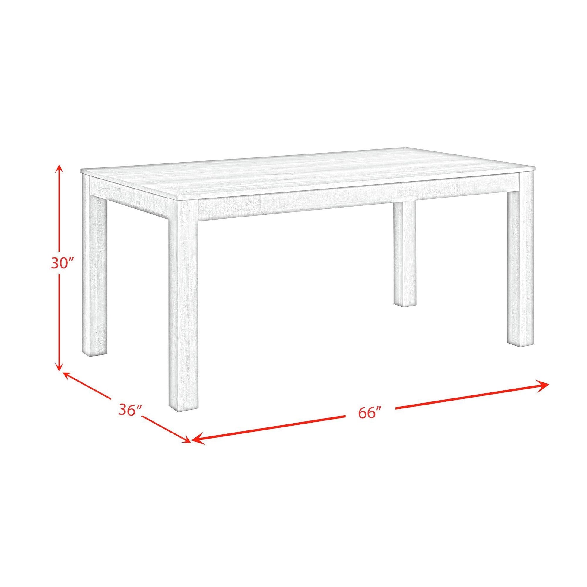 Elements International Eleanor D - 6460 - 5 - DT Rectangular Dining Table - American Furniture of Slidell
