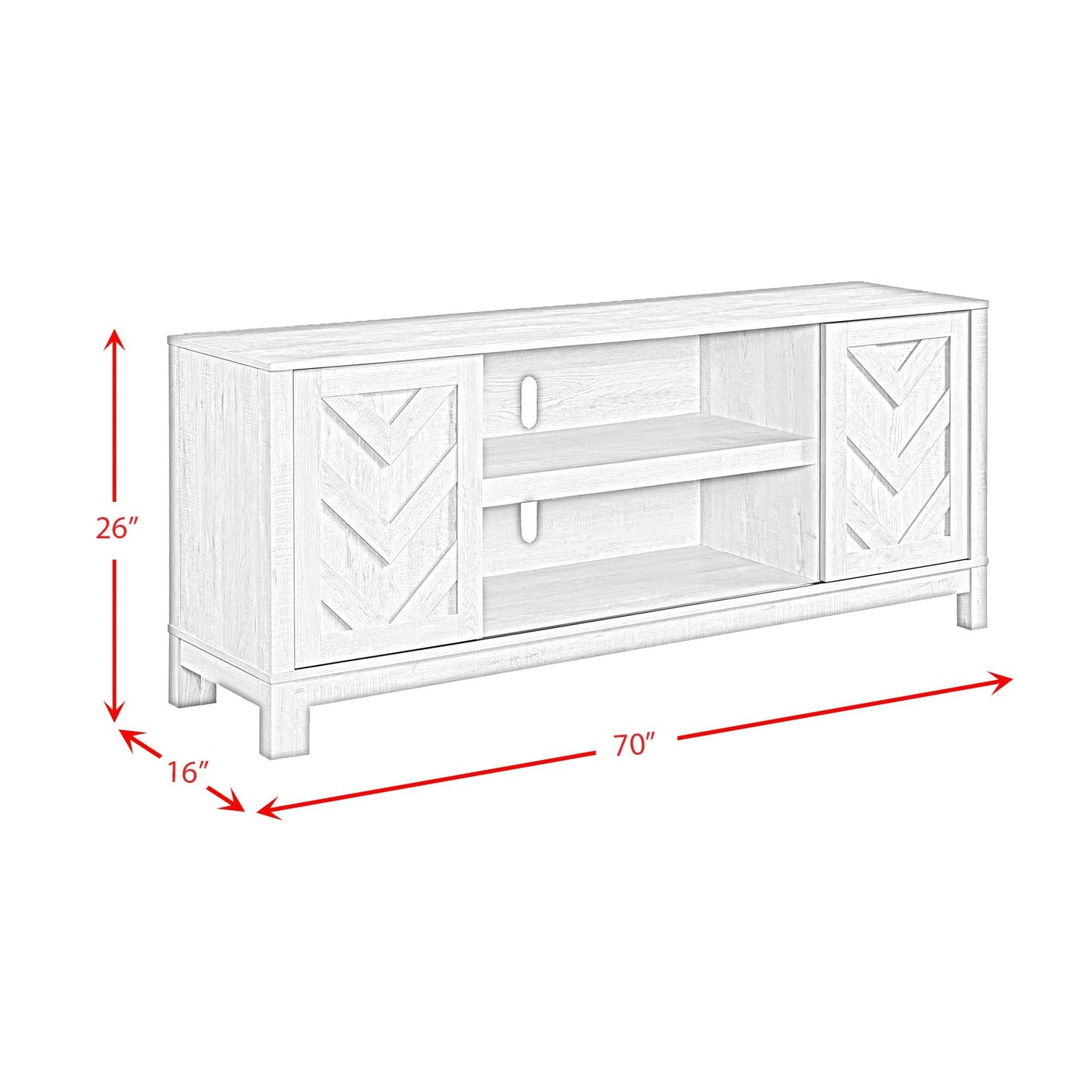 Elements International Eleanor LA - 6460 - 3 - TV2 70" Tv Stand - American Furniture of Slidell