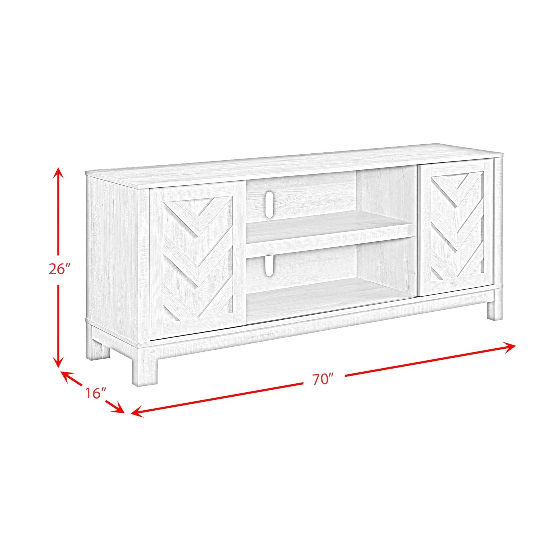 Elements International Eleanor LA - 6460 - 3 - TV2 70" Tv Stand - American Furniture of Slidell