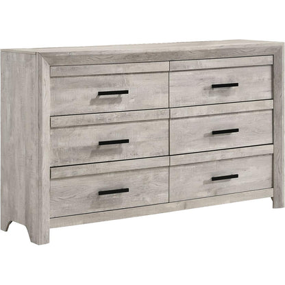 Elements International Ellen Dresser & Mirror Set White - American Furniture of Slidell