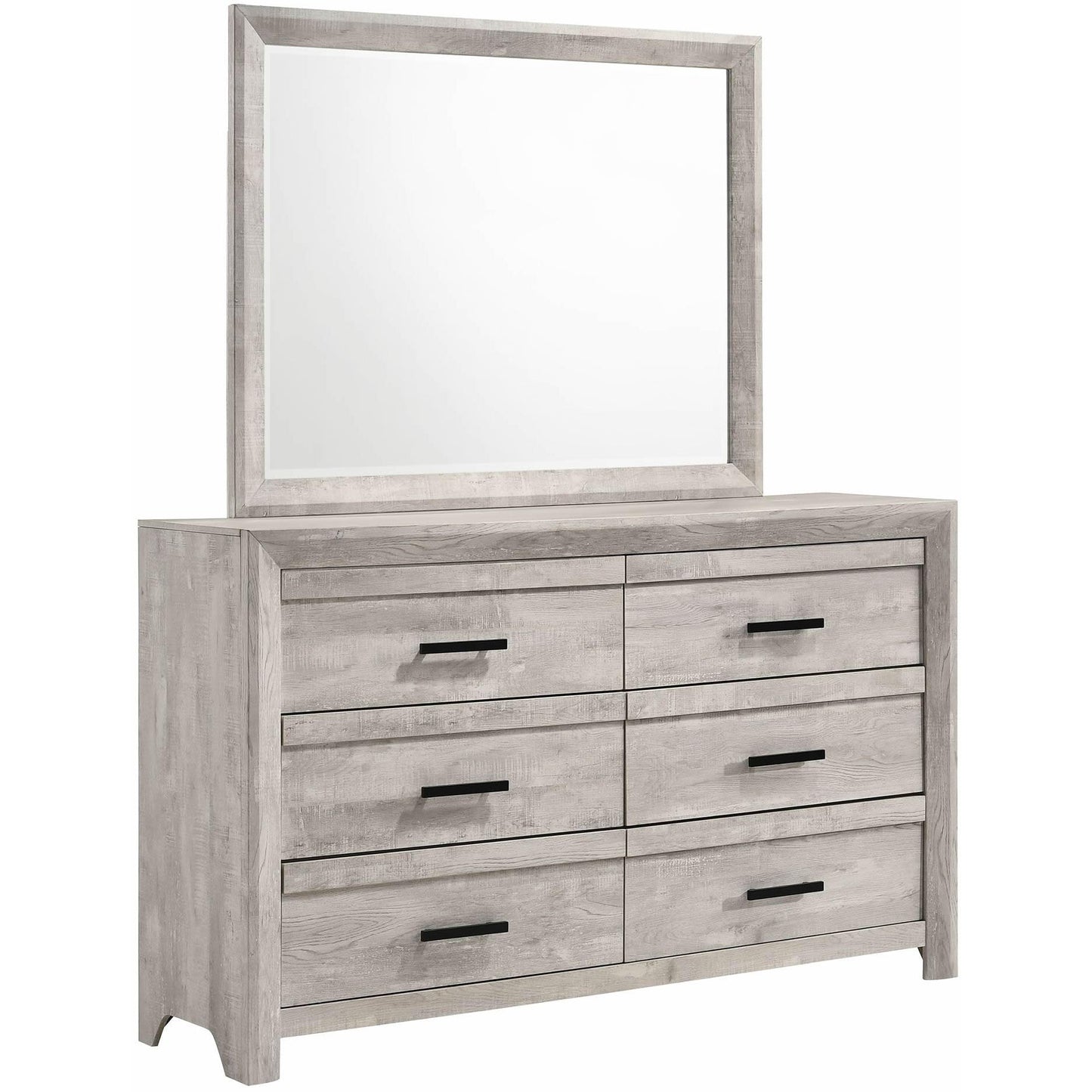 Elements International Ellen Dresser & Mirror Set White - American Furniture of Slidell