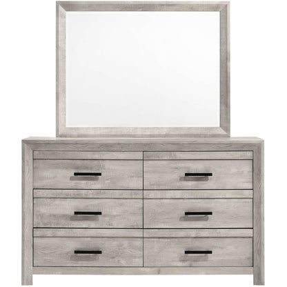 Elements International Ellen Dresser & Mirror Set White - American Furniture of Slidell