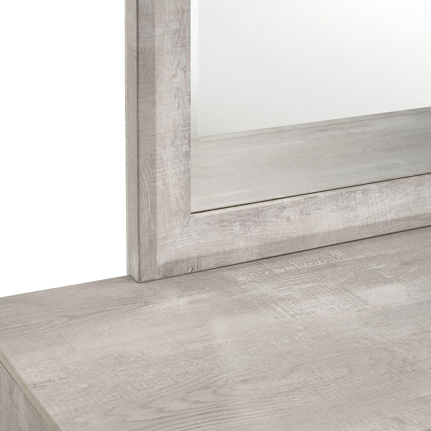 Elements International Ellen Dresser & Mirror Set White - American Furniture of Slidell