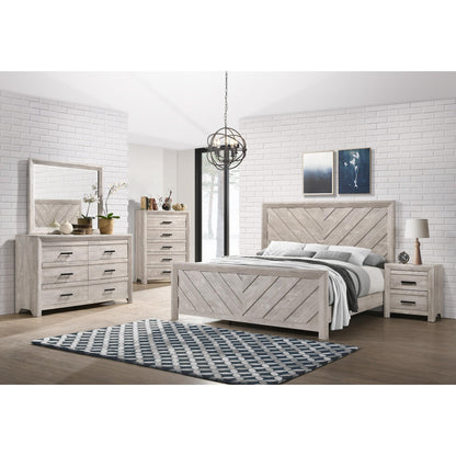 Elements International Ellen EL700QB Queen Bed - White - American Furniture of Slidell
