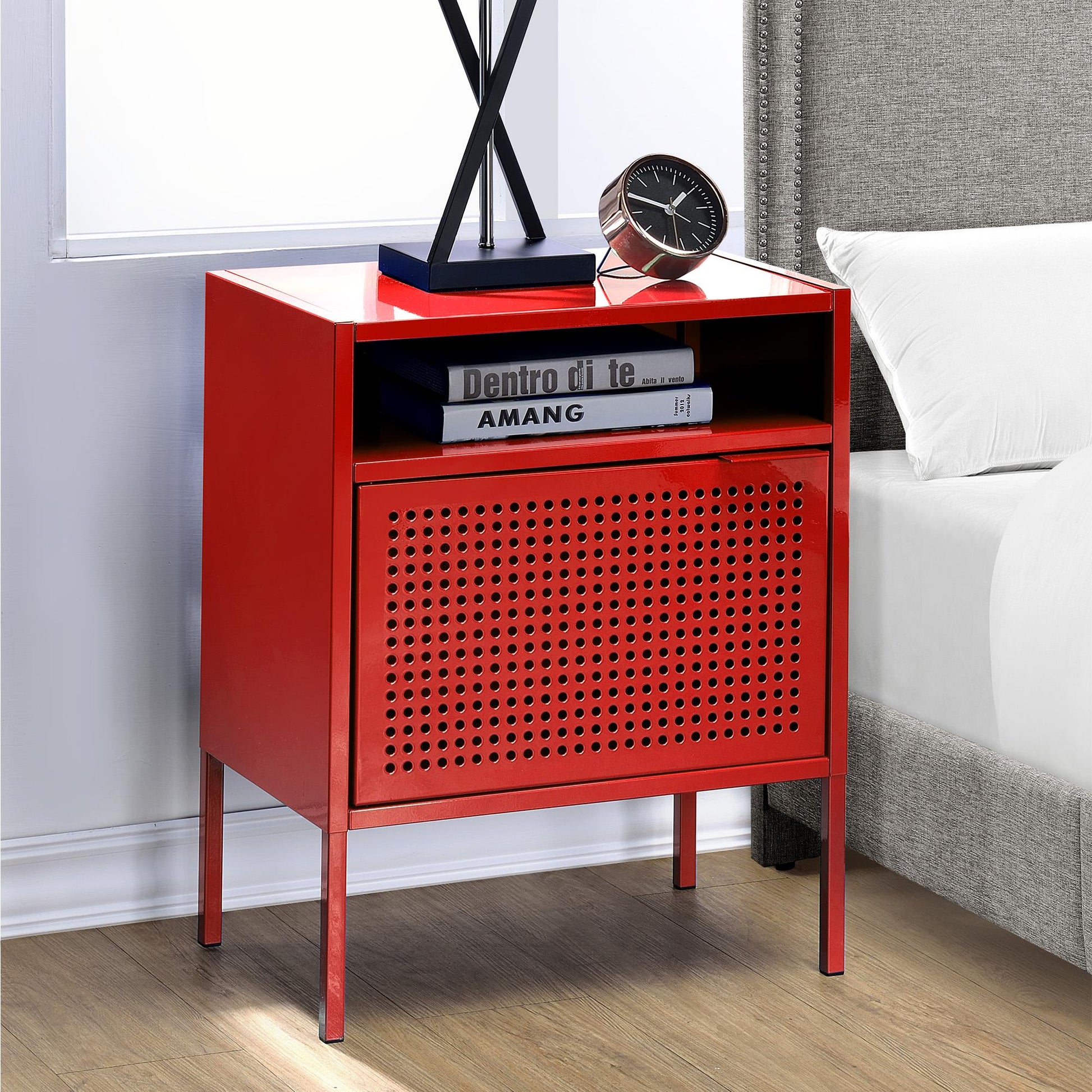 Elements International Ember CEB400NSE Nightstand - Red - American Furniture of Slidell