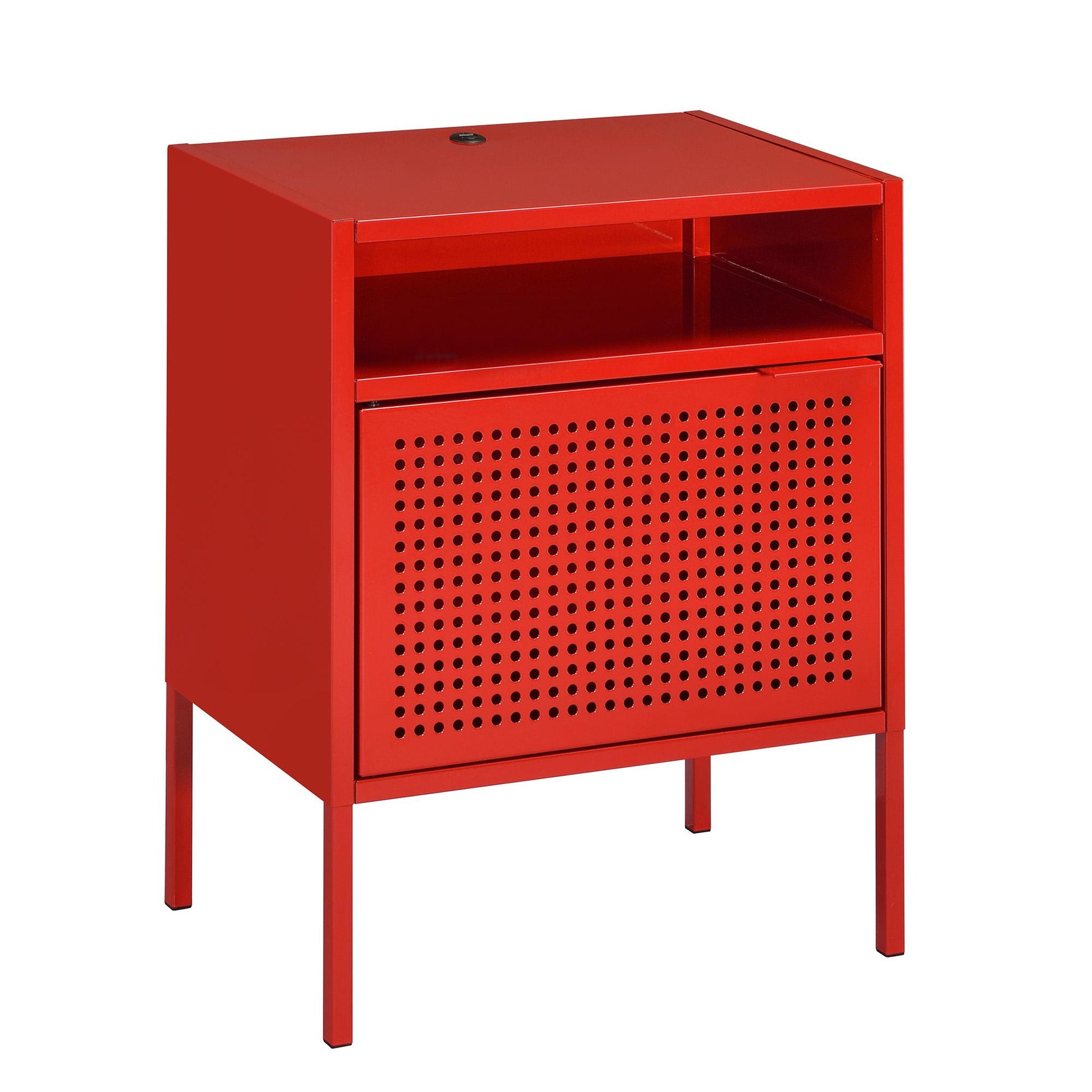Elements International Ember CEB400NSE Nightstand - Red - American Furniture of Slidell