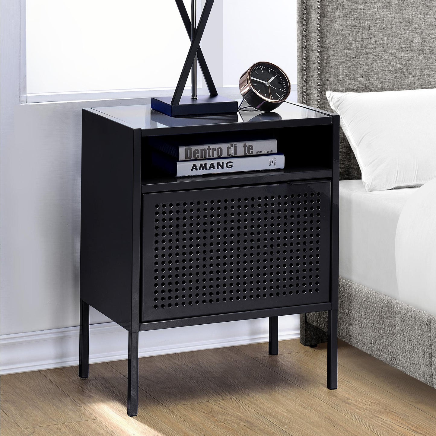 Elements International Ember CEB800NSE Nightstand - Black - American Furniture of Slidell
