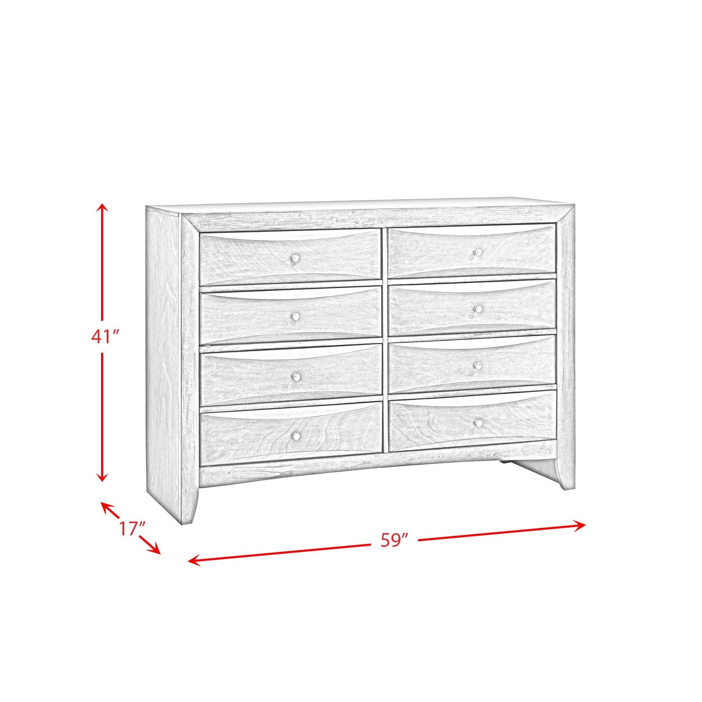 Elements International Emily EG100DRS - S Dresser - American Furniture of Slidell