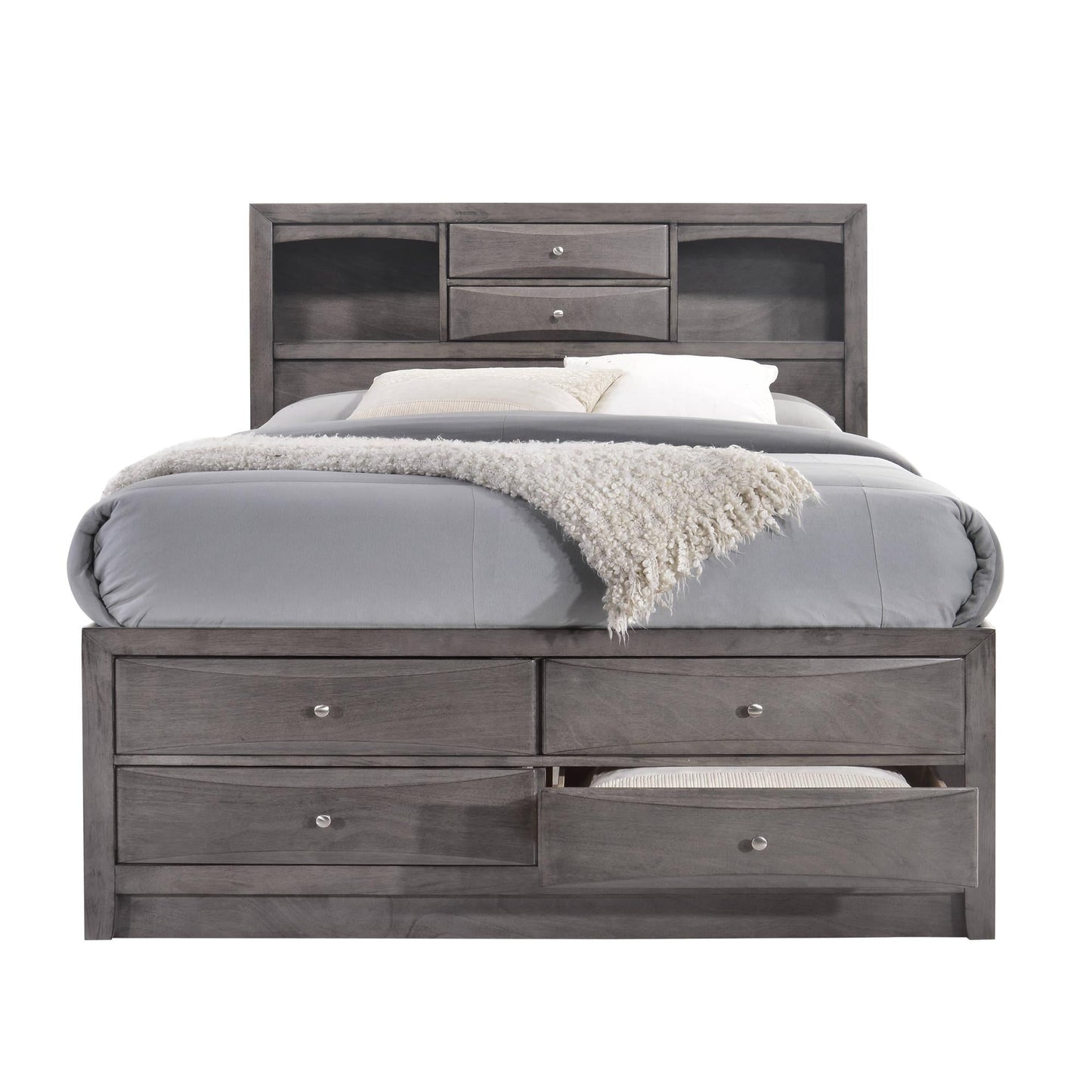 Elements International Emily EG199KB King Storage Bed - American Furniture of Slidell
