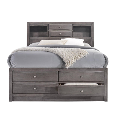 Elements International Emily EG199QB Queen Storage Bed - American Furniture of Slidell