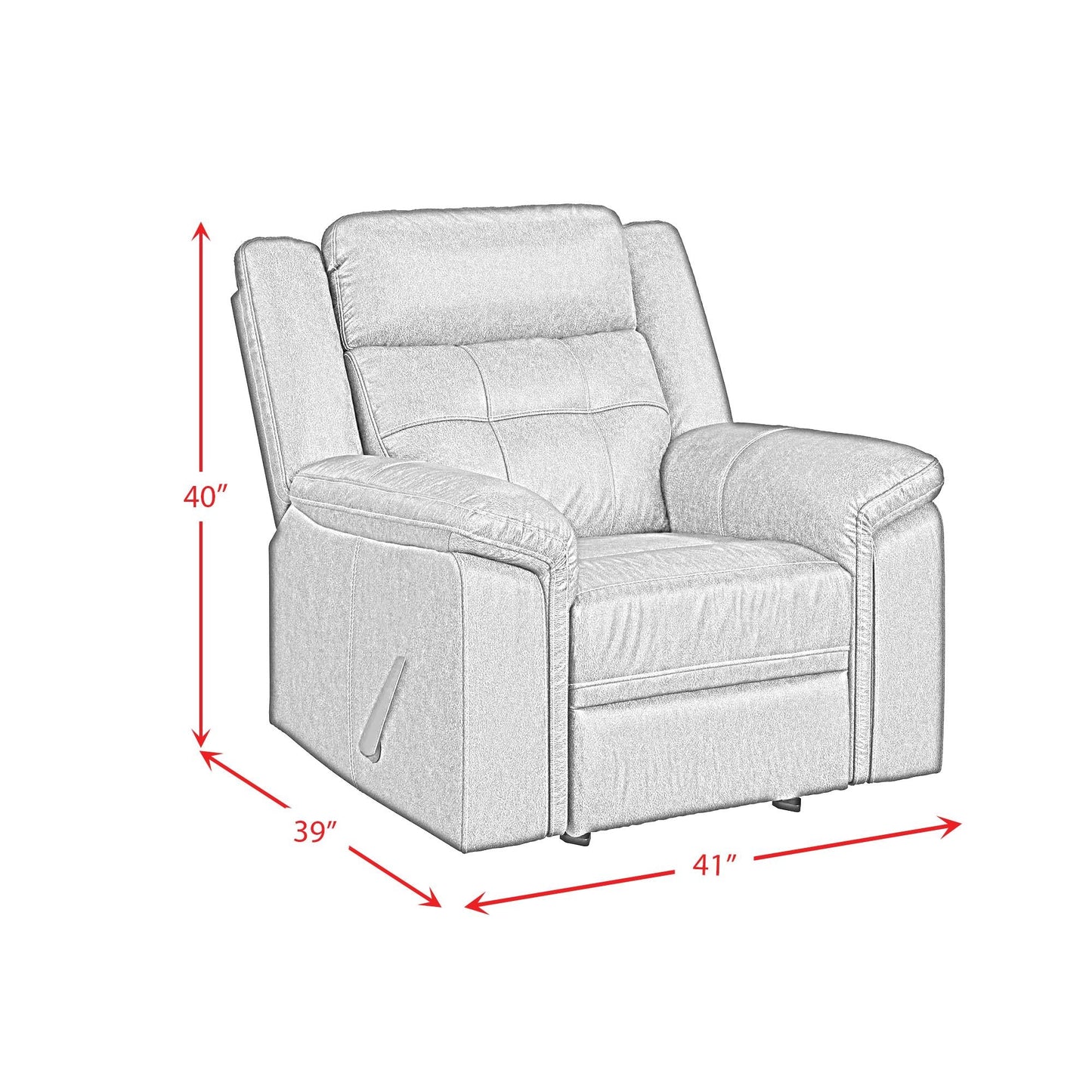 Elements International Epic U - 16520 - 9830 - 106 Rocker Recliner - American Furniture of Slidell