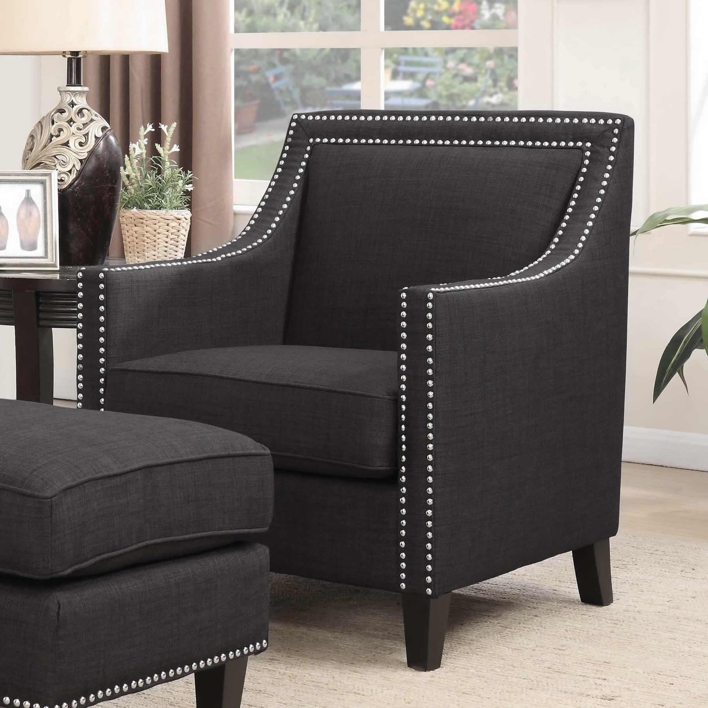 Elements International Erica Stationary Fabric Accent Chair UER090100CA - American Furniture of Slidell