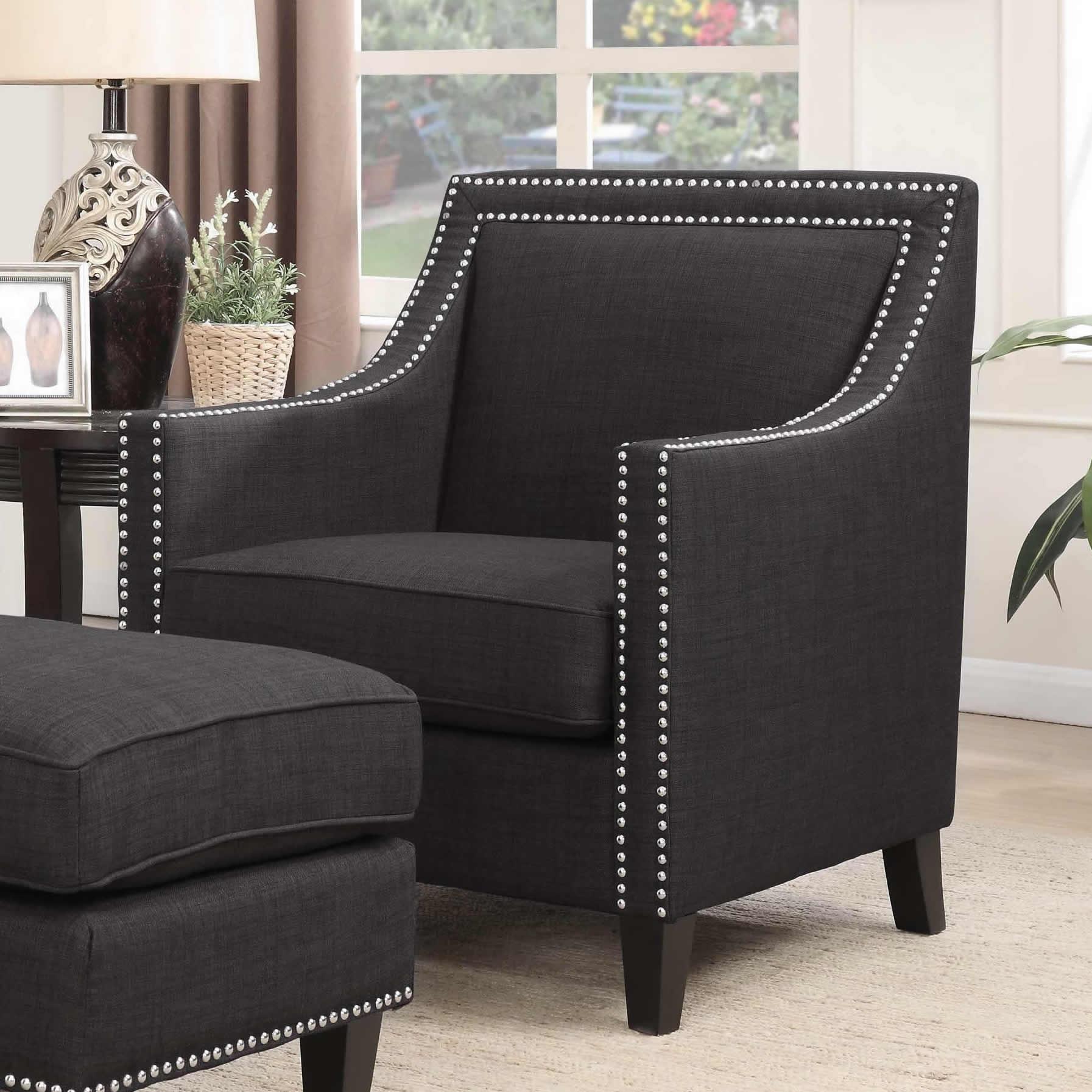 Elements International Erica Stationary Fabric Accent Chair UER090100CA - American Furniture of Slidell