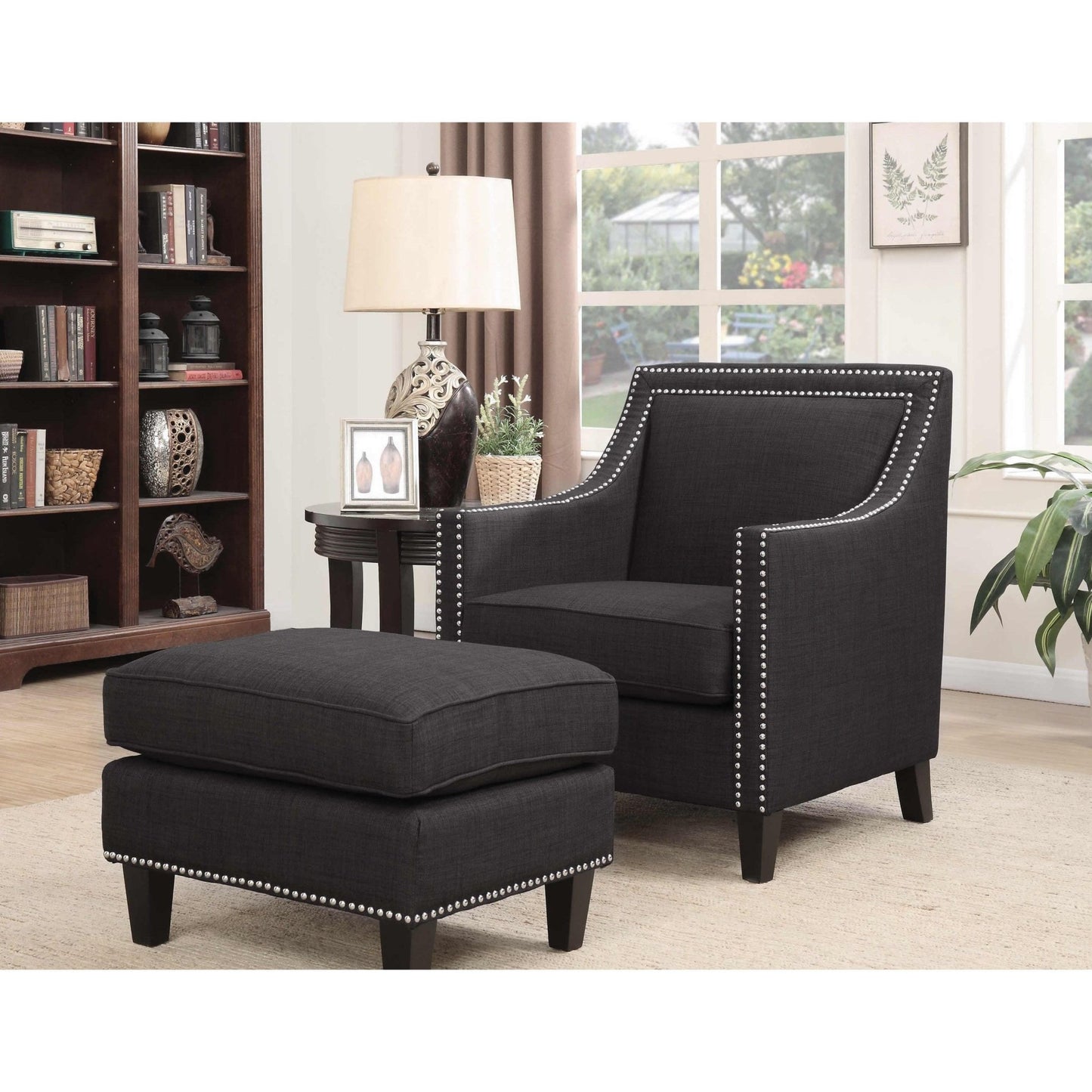 Elements International Erica Stationary Fabric Accent Chair UER090100CA - American Furniture of Slidell