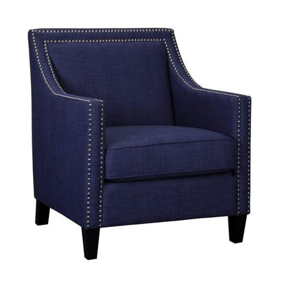 Elements International Erica UER080100CA Chair with Chrome Nails - Heirloom Blue - American Furniture of Slidell