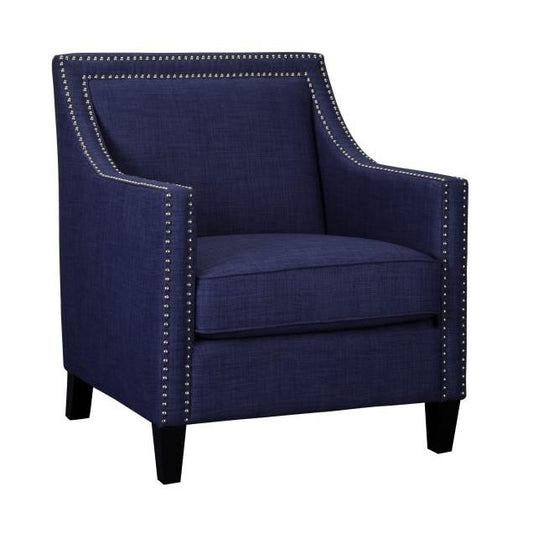 Elements International Erica UER080100CA Chair with Chrome Nails - Heirloom Blue - American Furniture of Slidell