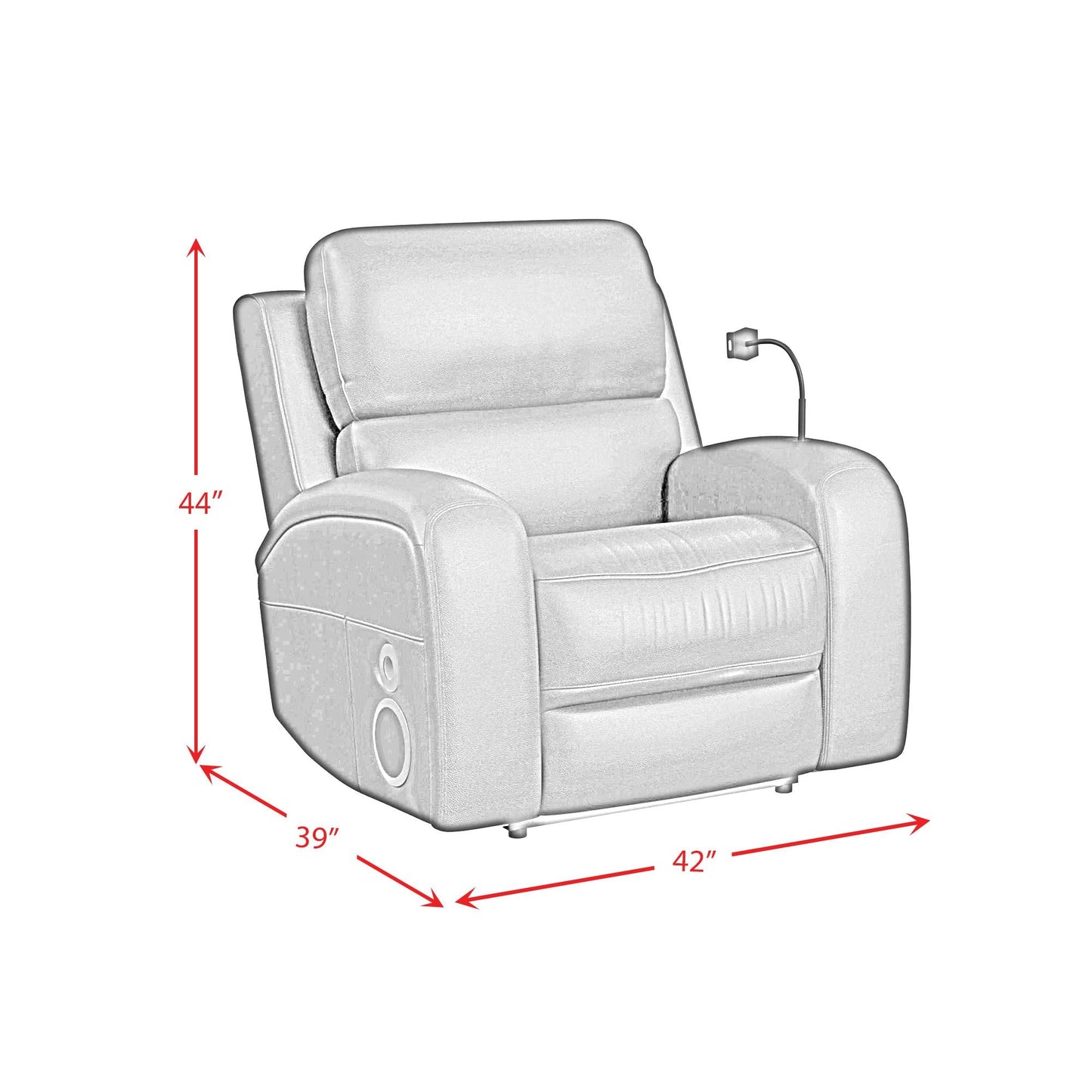 Elements International Euphora U - 16650 - 11432 - 105PPP Power Glider Recliner - American Furniture of Slidell