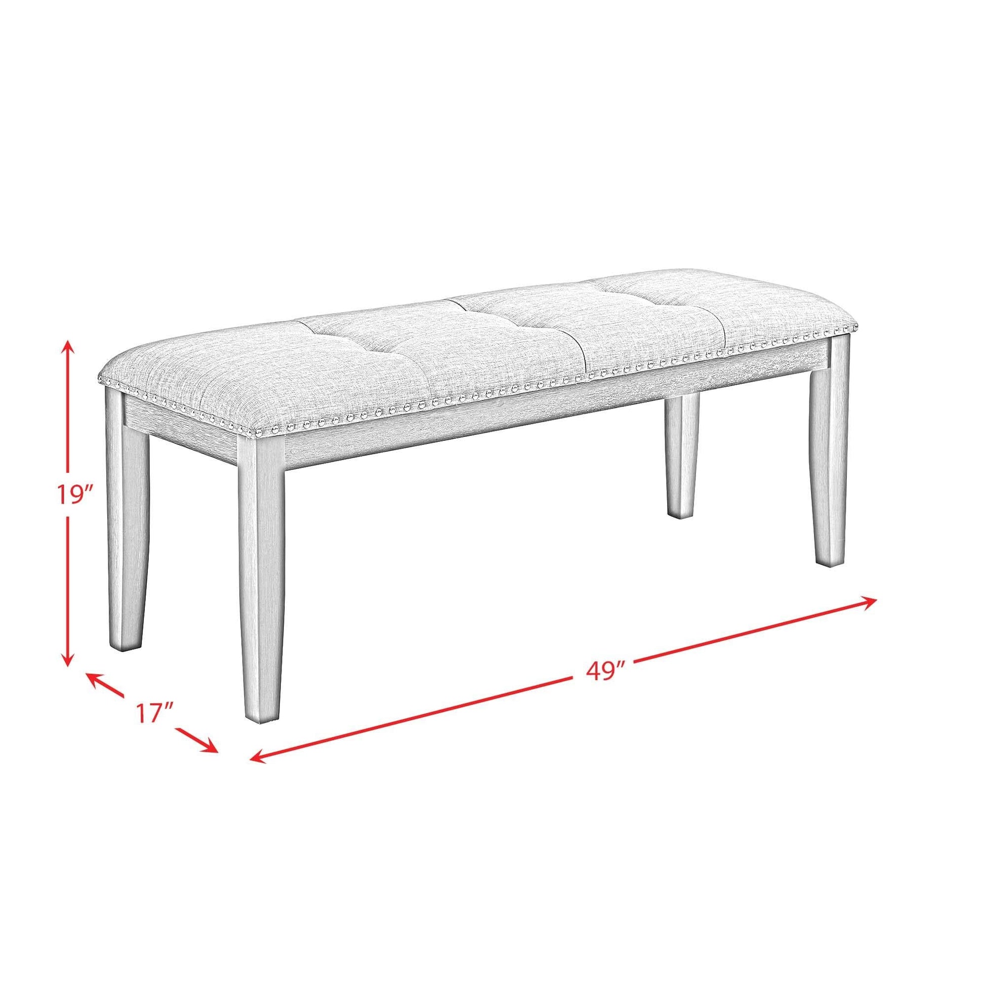 Elements International Everdeen D - 4930 - 7 - BN Bench - American Furniture of Slidell