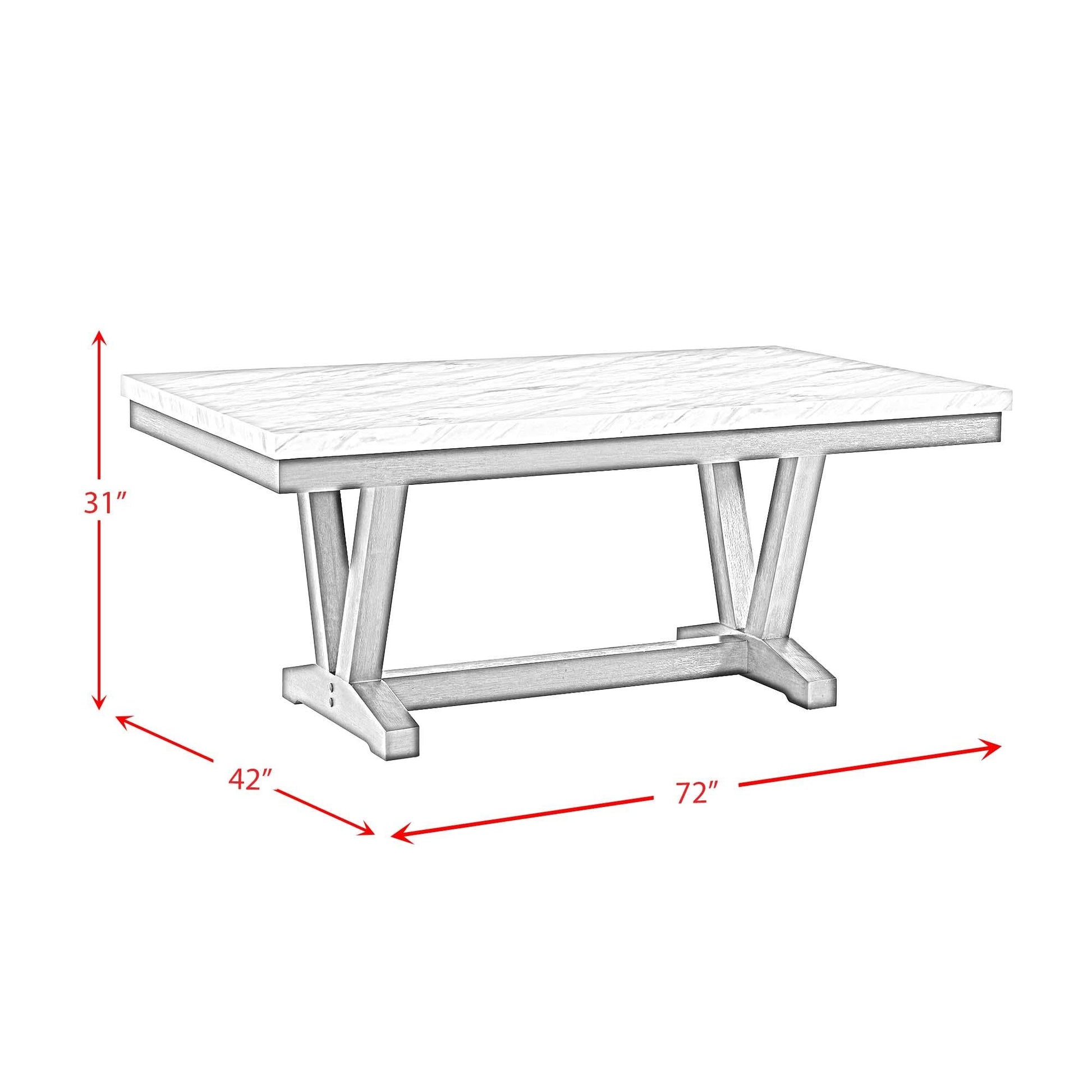 Elements International Everdeen D - 4930 - 7 - DT Dining Table - American Furniture of Slidell