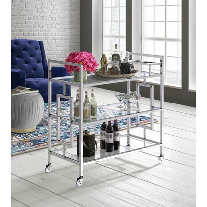 Elements International Ezra Serving Bar Cart - American Furniture of Slidell