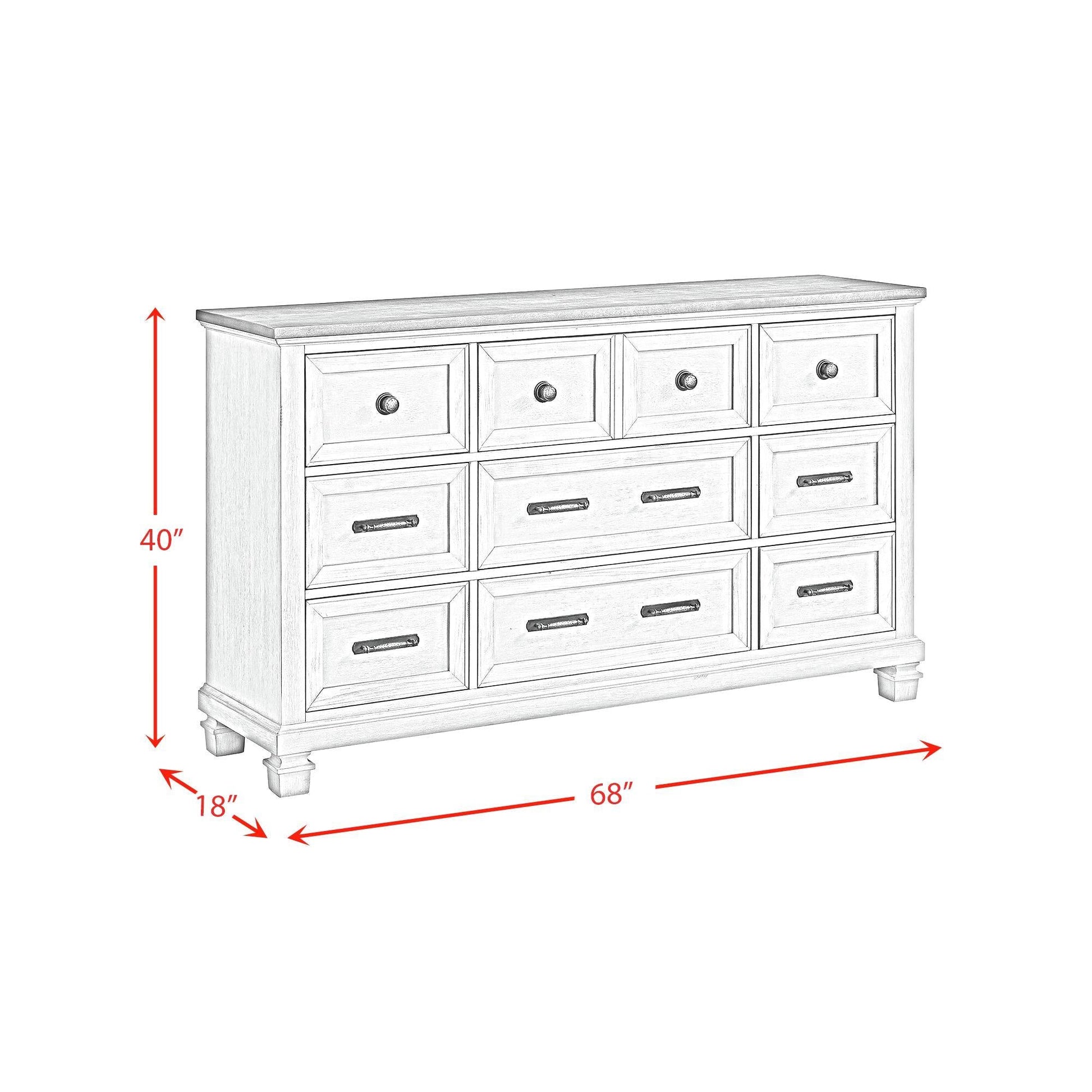 Elements International Farmington B - 9890 - 7 - DR 9 - Drawer Dresser - American Furniture of Slidell