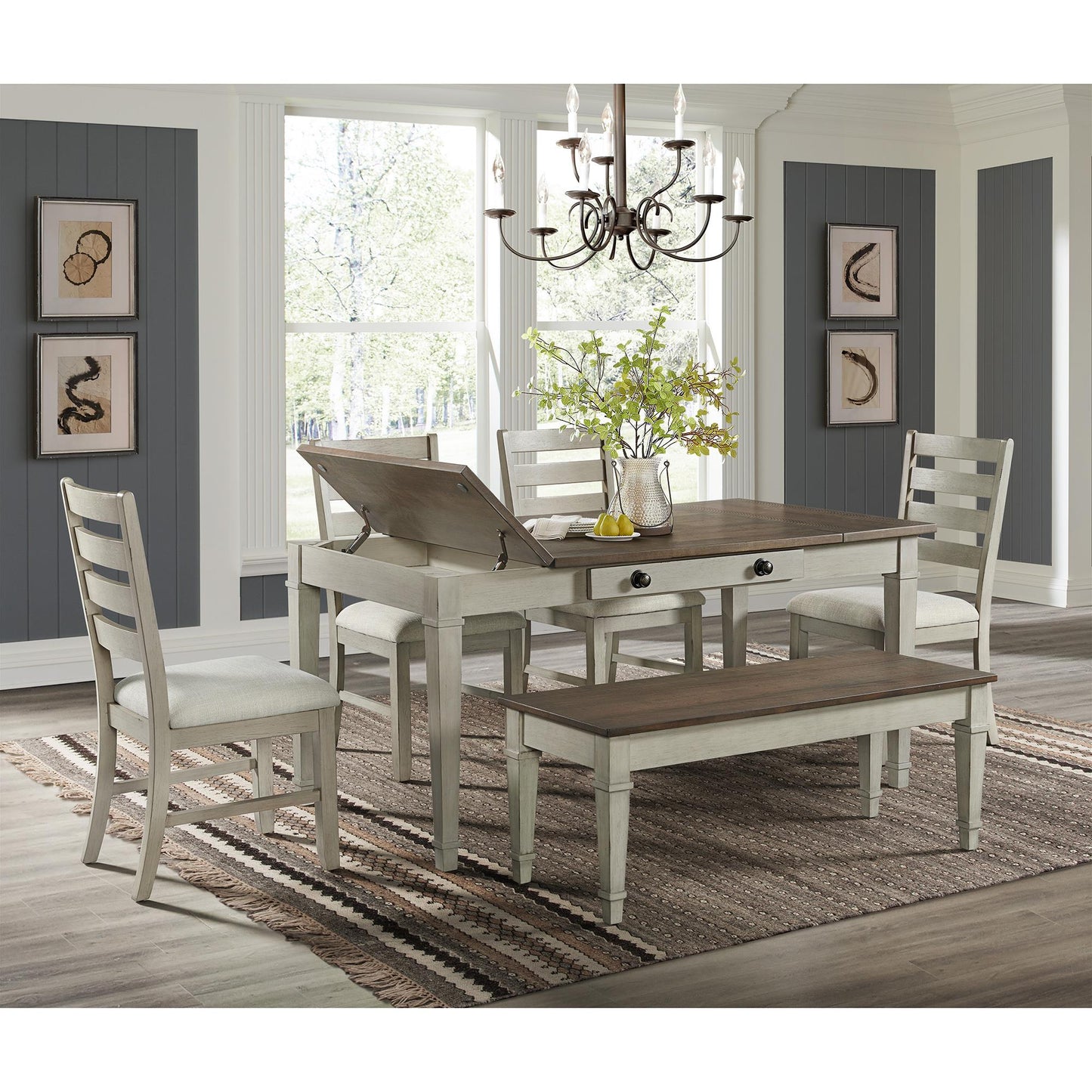 Elements International Farmington D - 9890 - 7 - DT Rectangular Dining Table - American Furniture of Slidell
