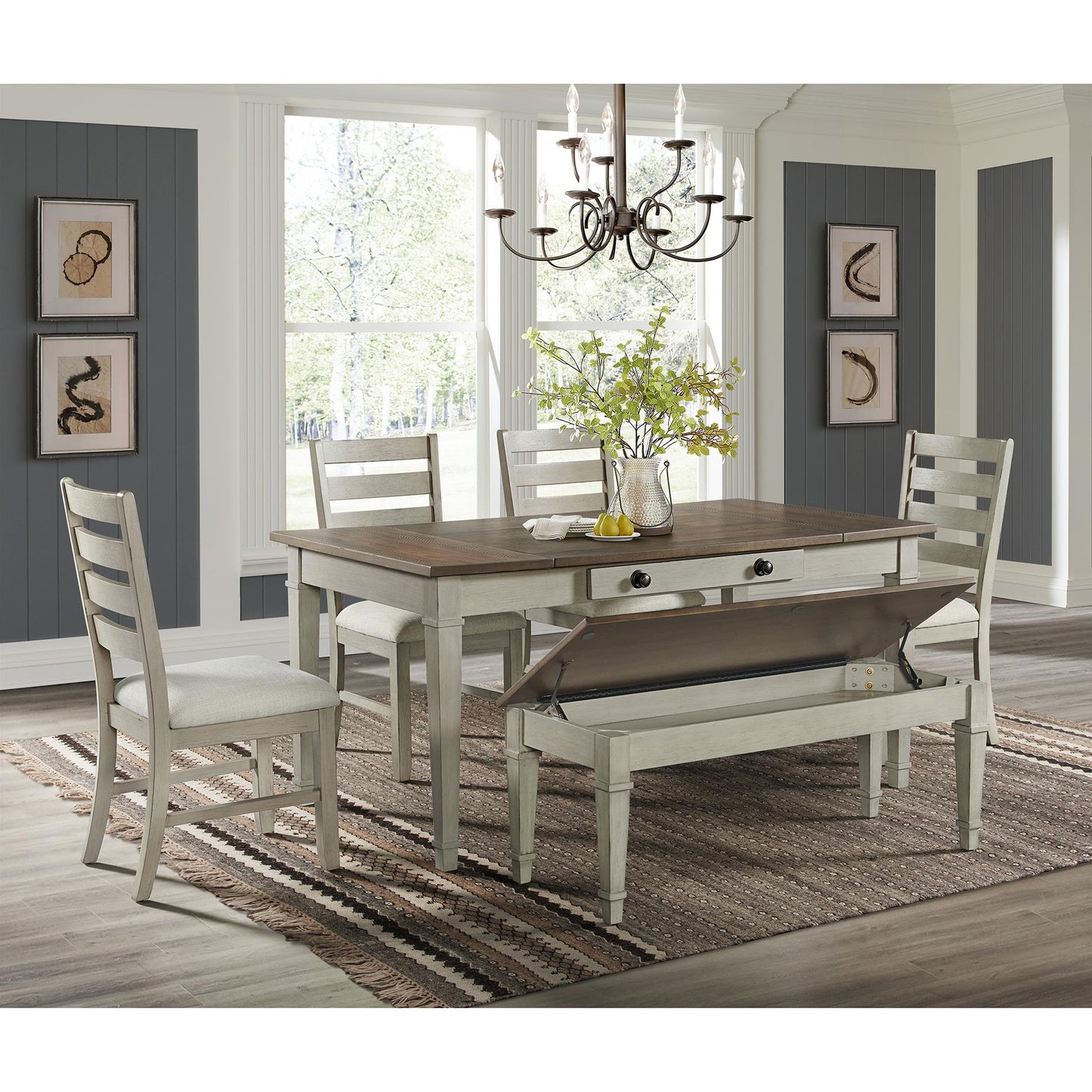 Elements International Farmington D - 9890 - 7 - DT Rectangular Dining Table - American Furniture of Slidell