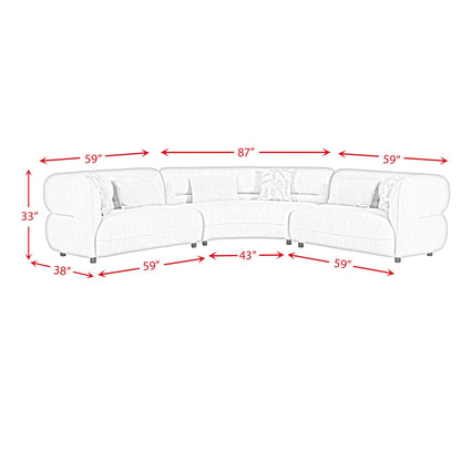 Elements International Four Seasons U - 15310 - 11110 - SS Sectional Set - American Furniture of Slidell