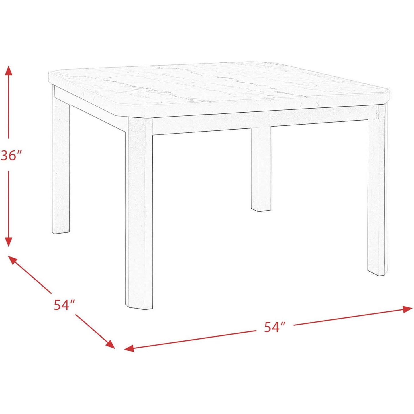 Elements International Francesca CFC300CTTC Counter Height Dining Table - Grey - American Furniture of Slidell