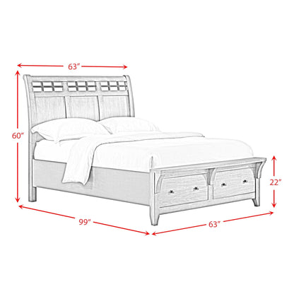Elements International Gage B - 15580 - 5 - QSB Queen Sleigh Storage Bed - American Furniture of Slidell