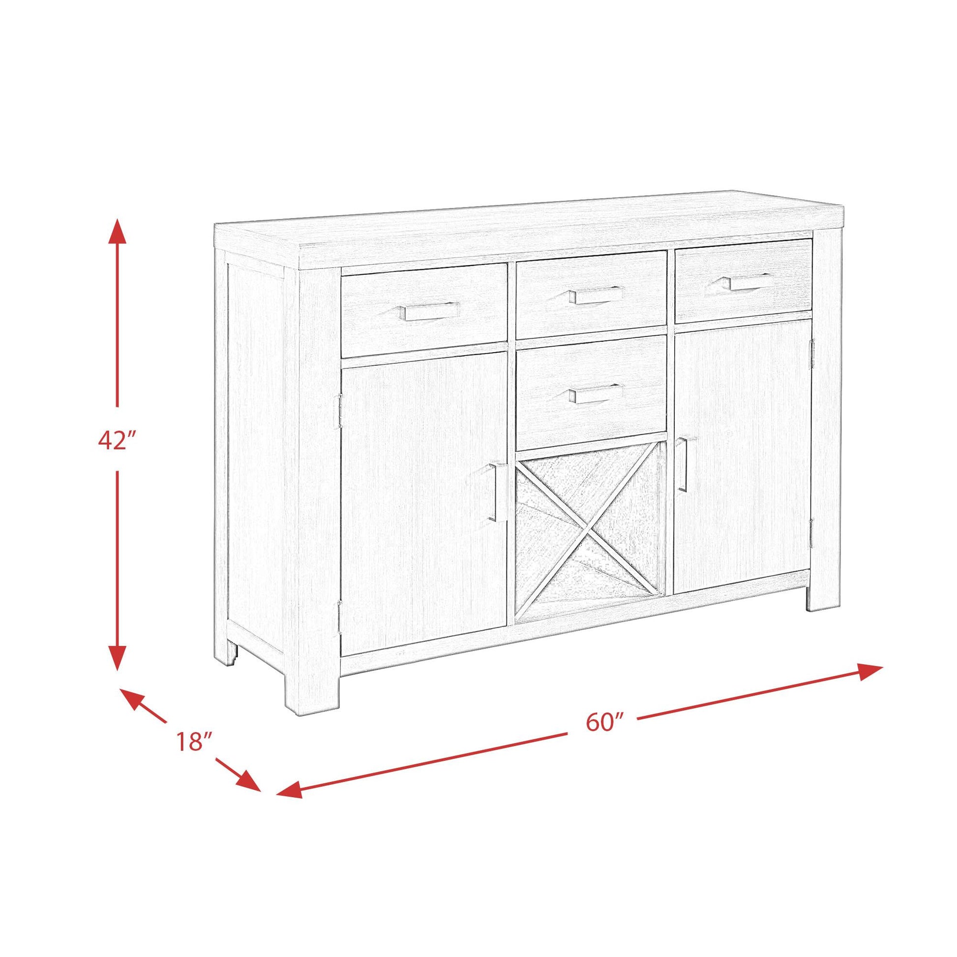 Elements International Grady DGD100SV Server - American Furniture of Slidell