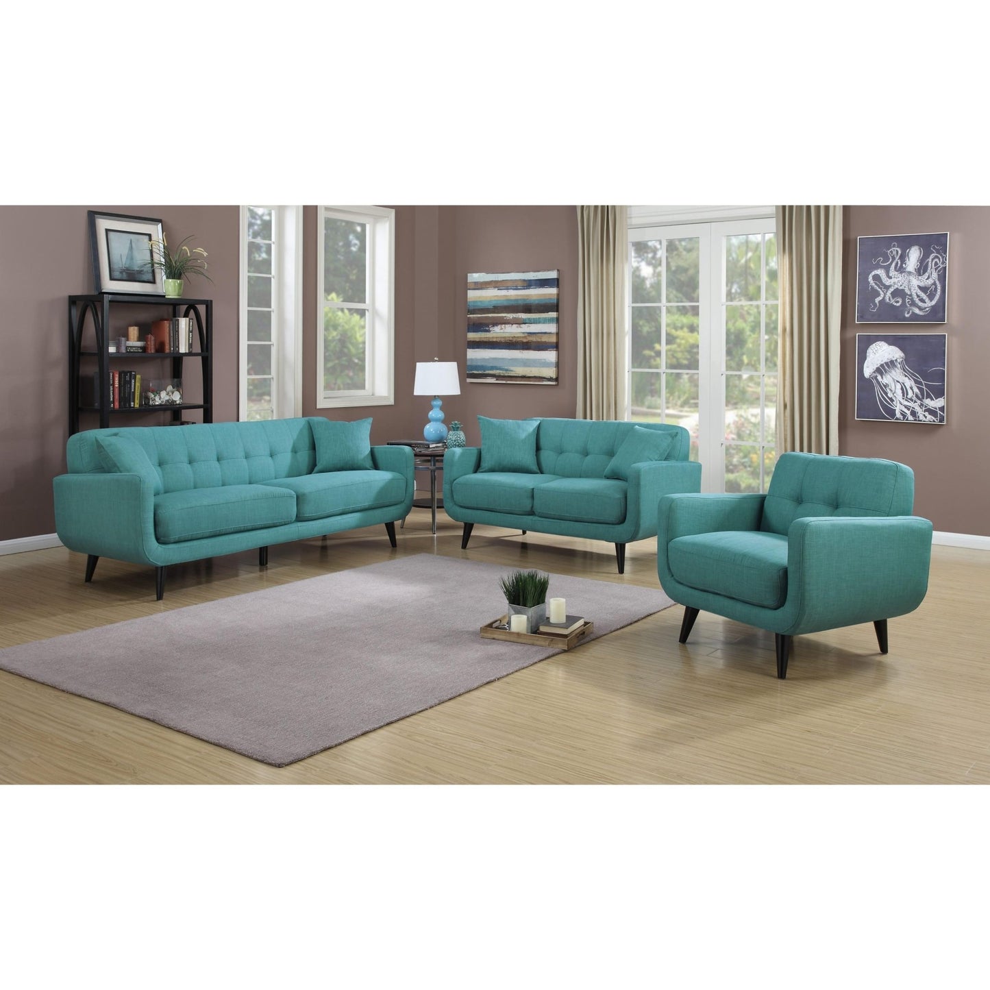 Elements International Hadley UHD087200NP Loveseat - Heirloom Teal - American Furniture of Slidell