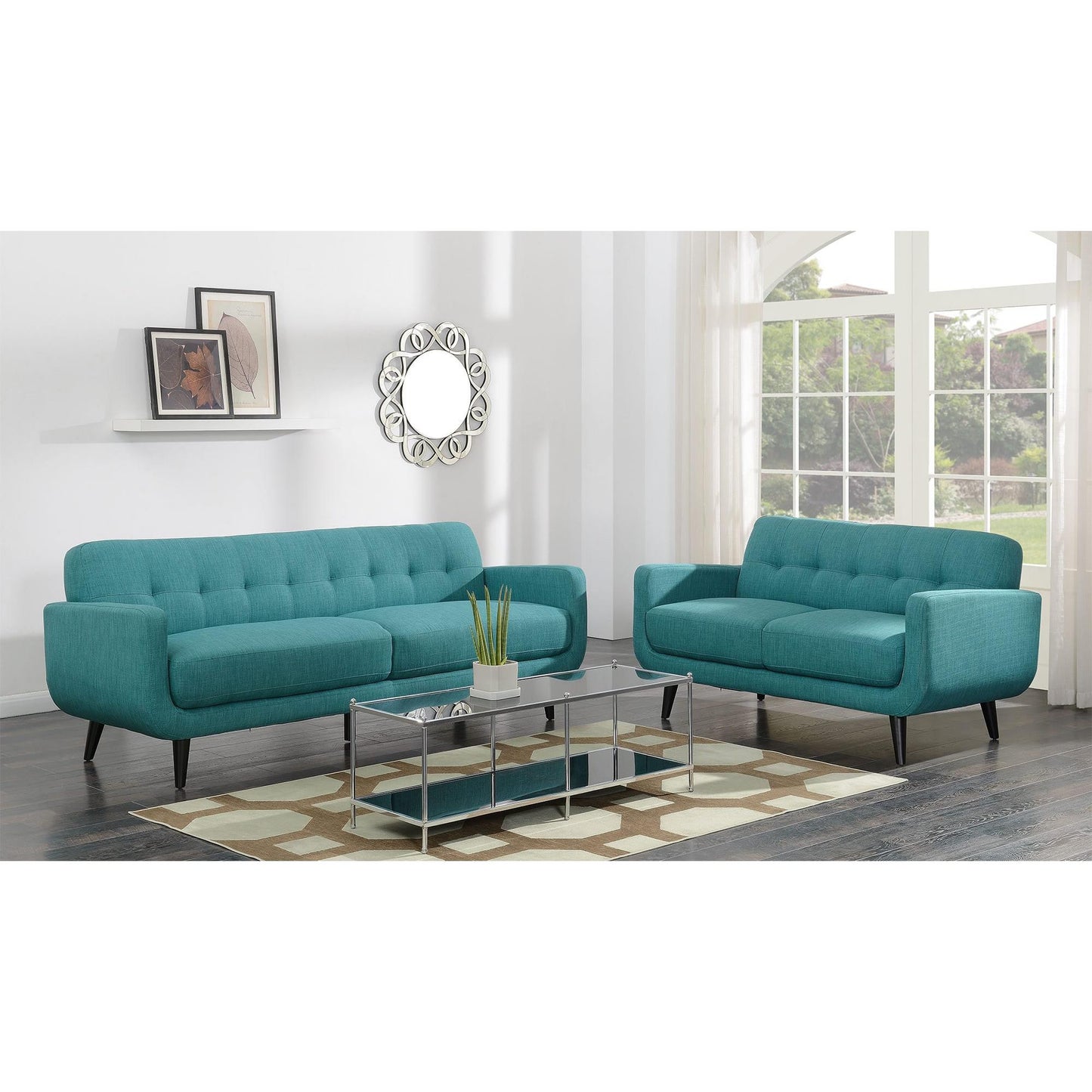 Elements International Hadley UHD087200NP Loveseat - Heirloom Teal - American Furniture of Slidell