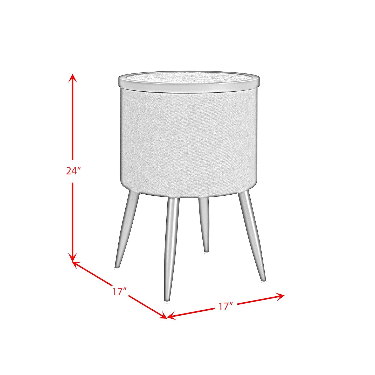 Elements International Halo T - 18400 - 8 - RETS Round Smart End Table - American Furniture of Slidell