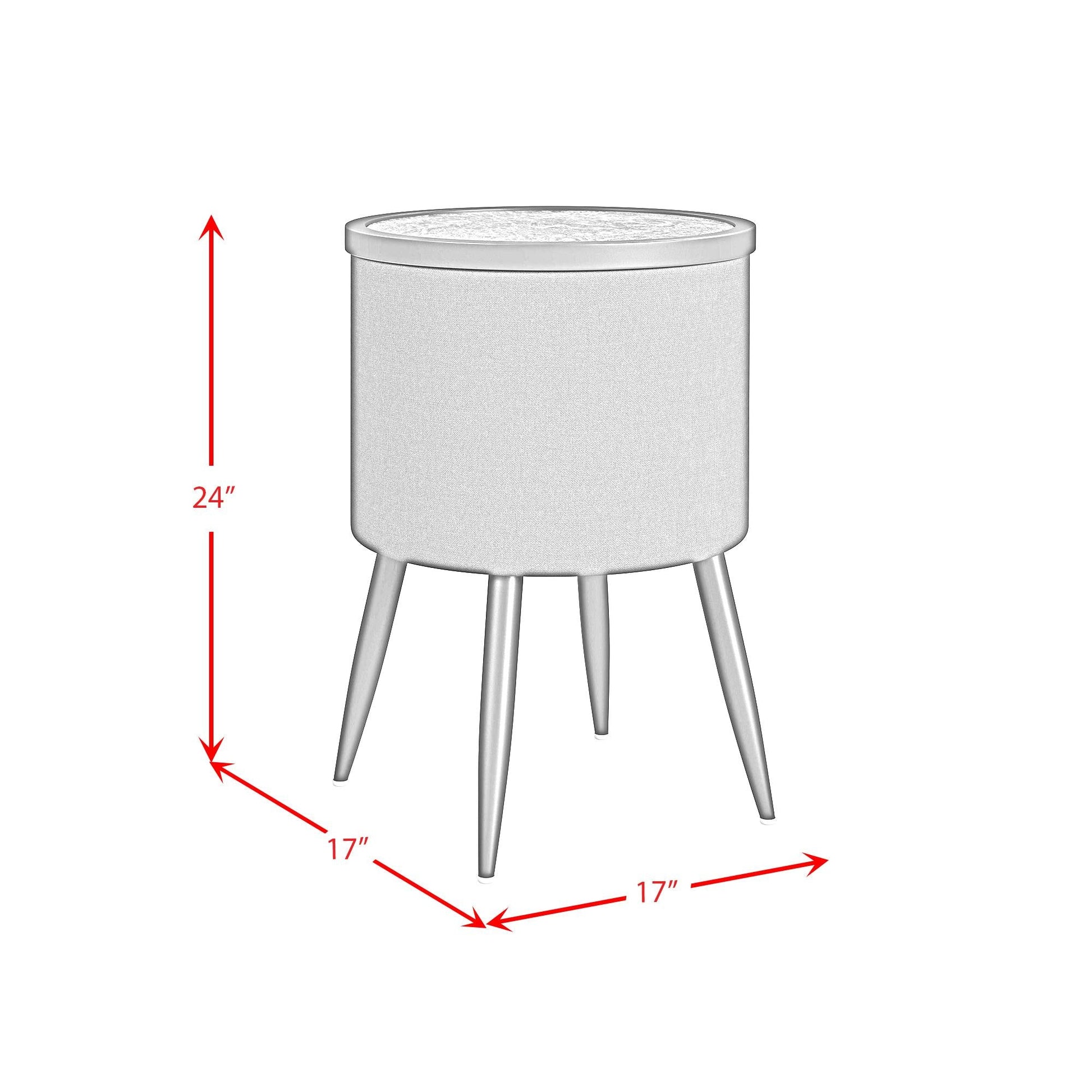 Elements International Halo T - 18400 - 8 - RETS Round Smart End Table - American Furniture of Slidell