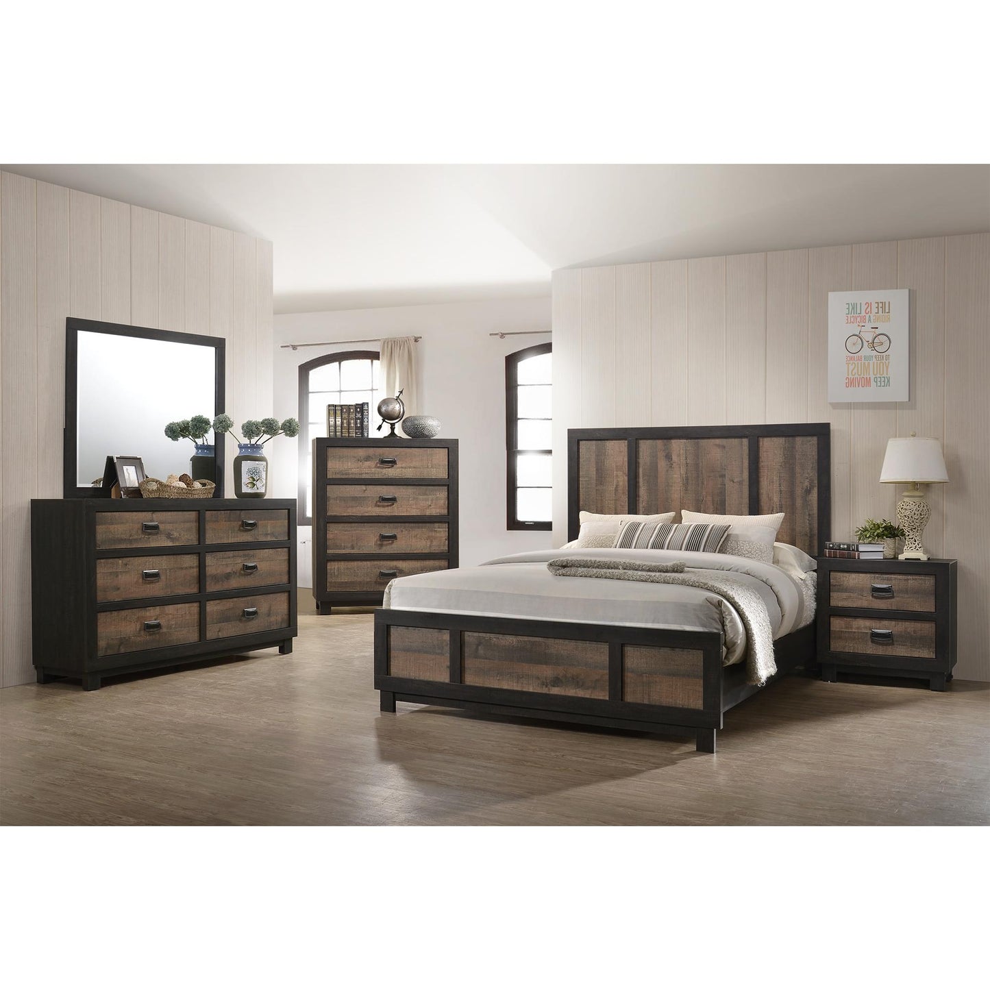 Elements International Harlington HG100DRMR Dresser w/ Mirror Set - American Furniture of Slidell