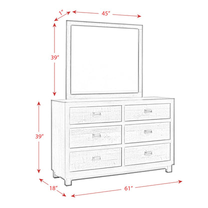Elements International Harlington HG100DRMR Dresser w/ Mirror Set - American Furniture of Slidell