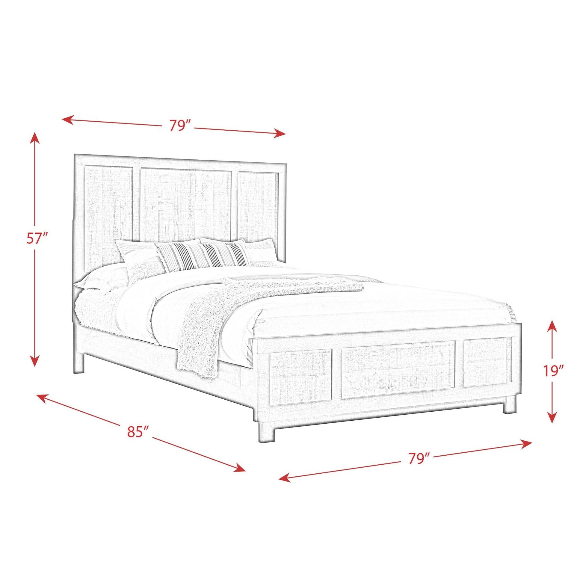 Elements International Harlington HG100KB King Panel Bed - American Furniture of Slidell