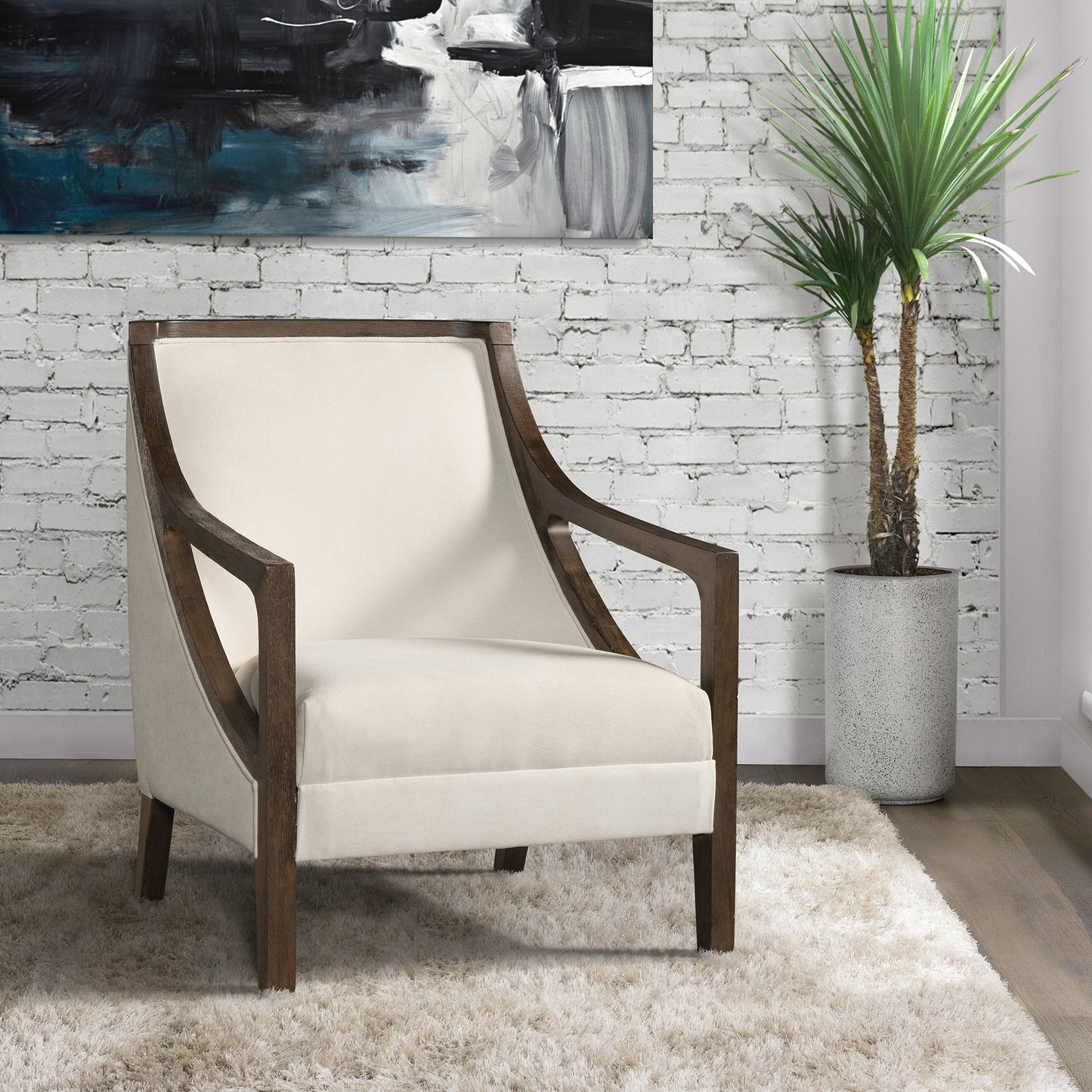 Elements International Hopkins UHK525101E Accent Chair - Natural/Espresso - American Furniture of Slidell