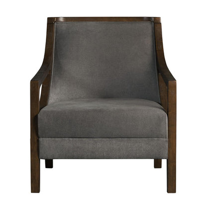 Elements International Hopkins UHK526101E Accent Chair - Charcoal/Espresso - American Furniture of Slidell