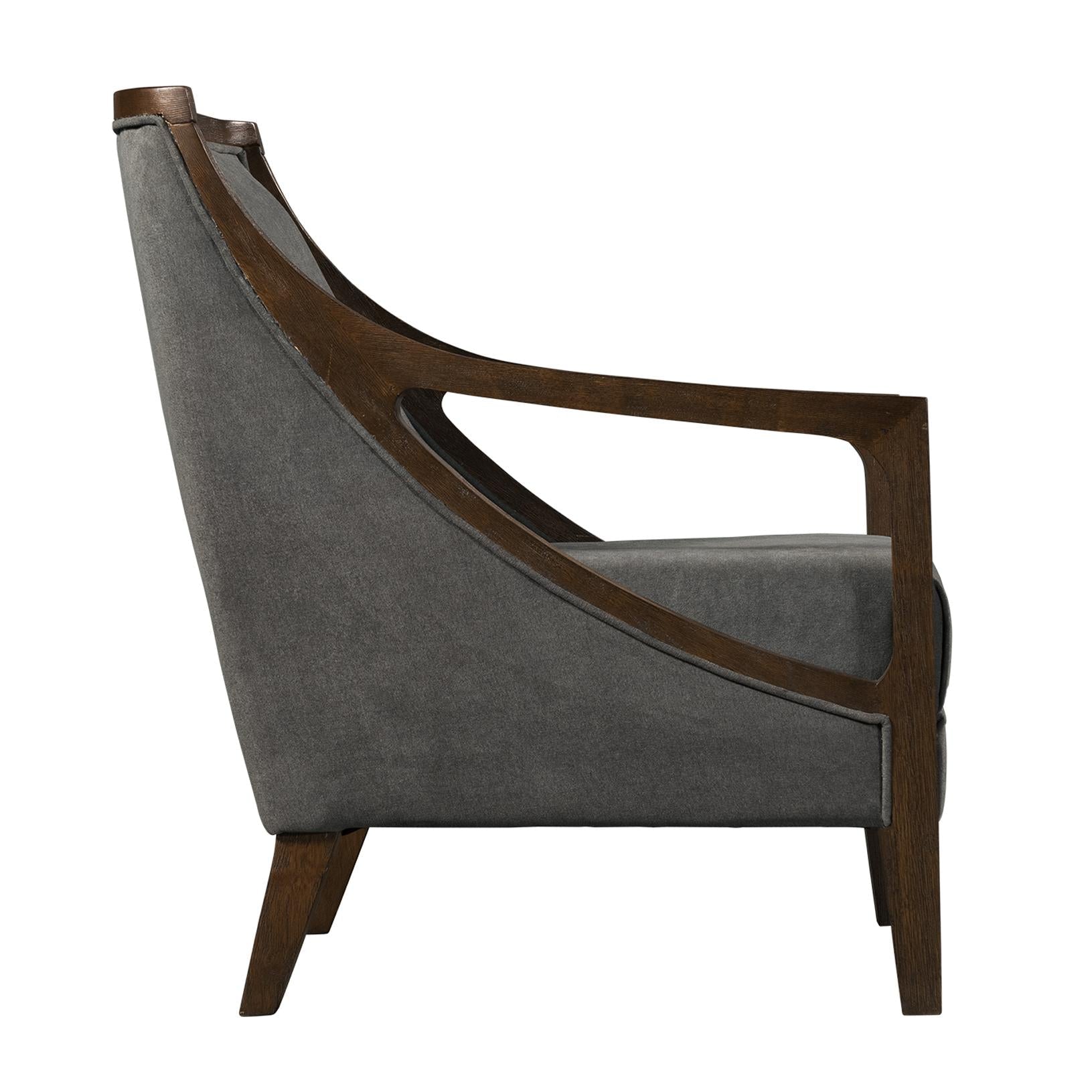 Elements International Hopkins UHK526101E Accent Chair - Charcoal/Espresso - American Furniture of Slidell